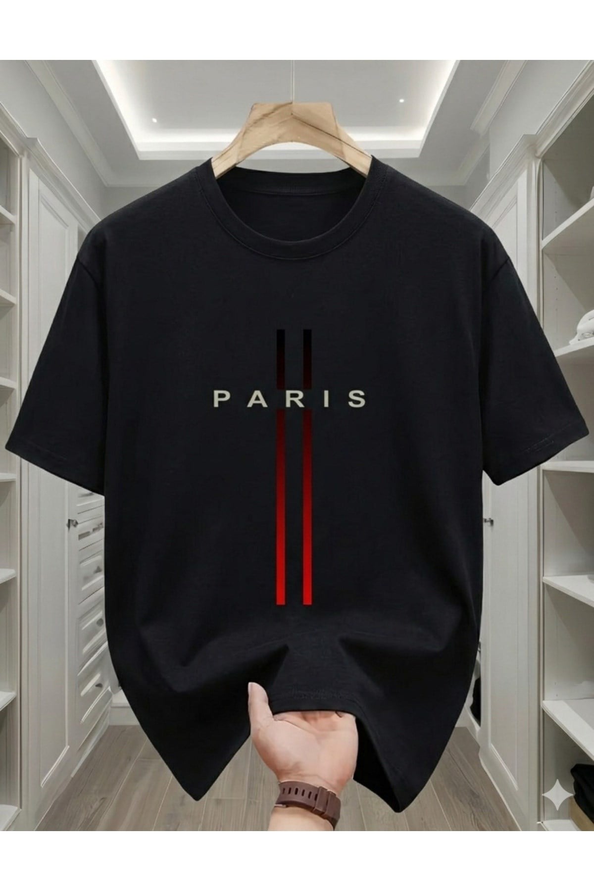 Paris Dik Baskılı Premium Oversize T-shirt