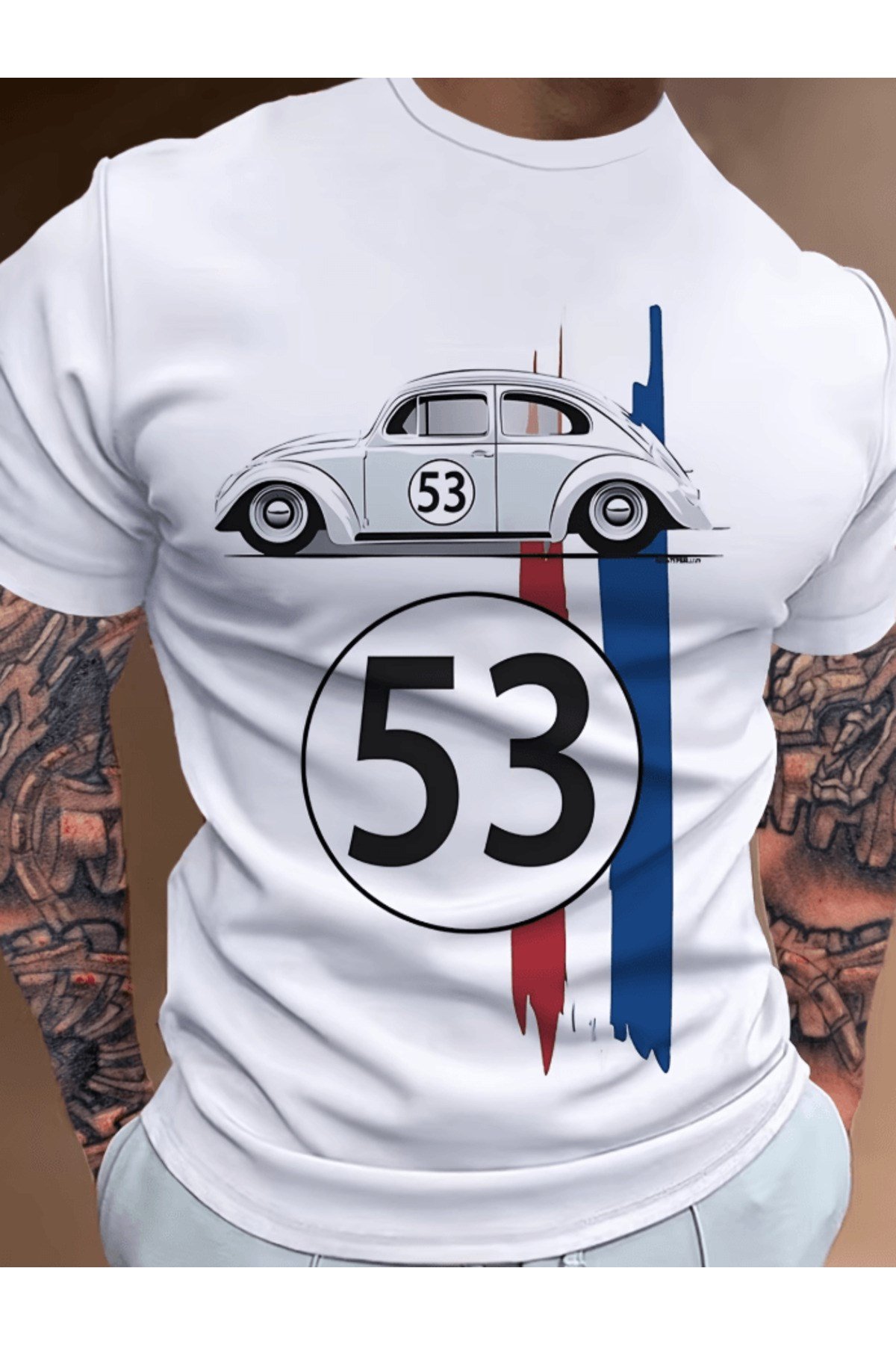 Vinatage Araç Baskılı Premium Oversize T-shirt