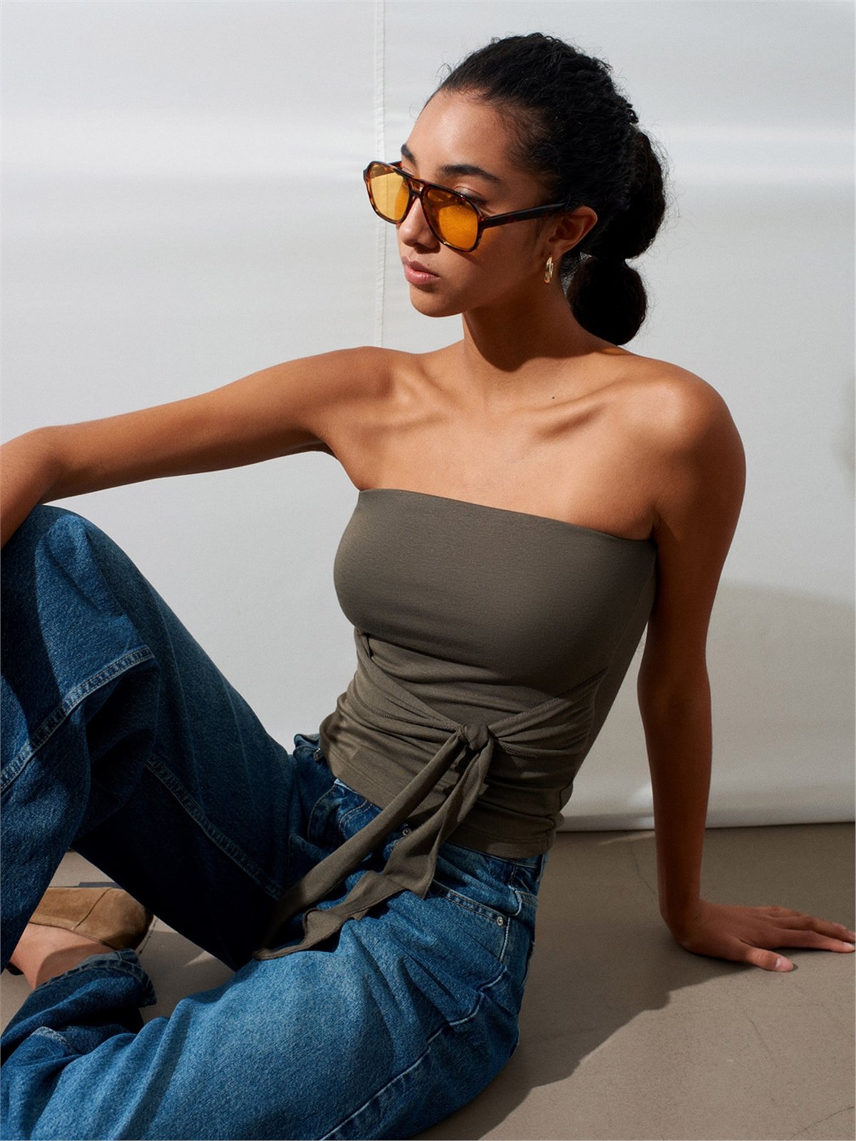 DİLVİN Bağlamalı Bandeau Top