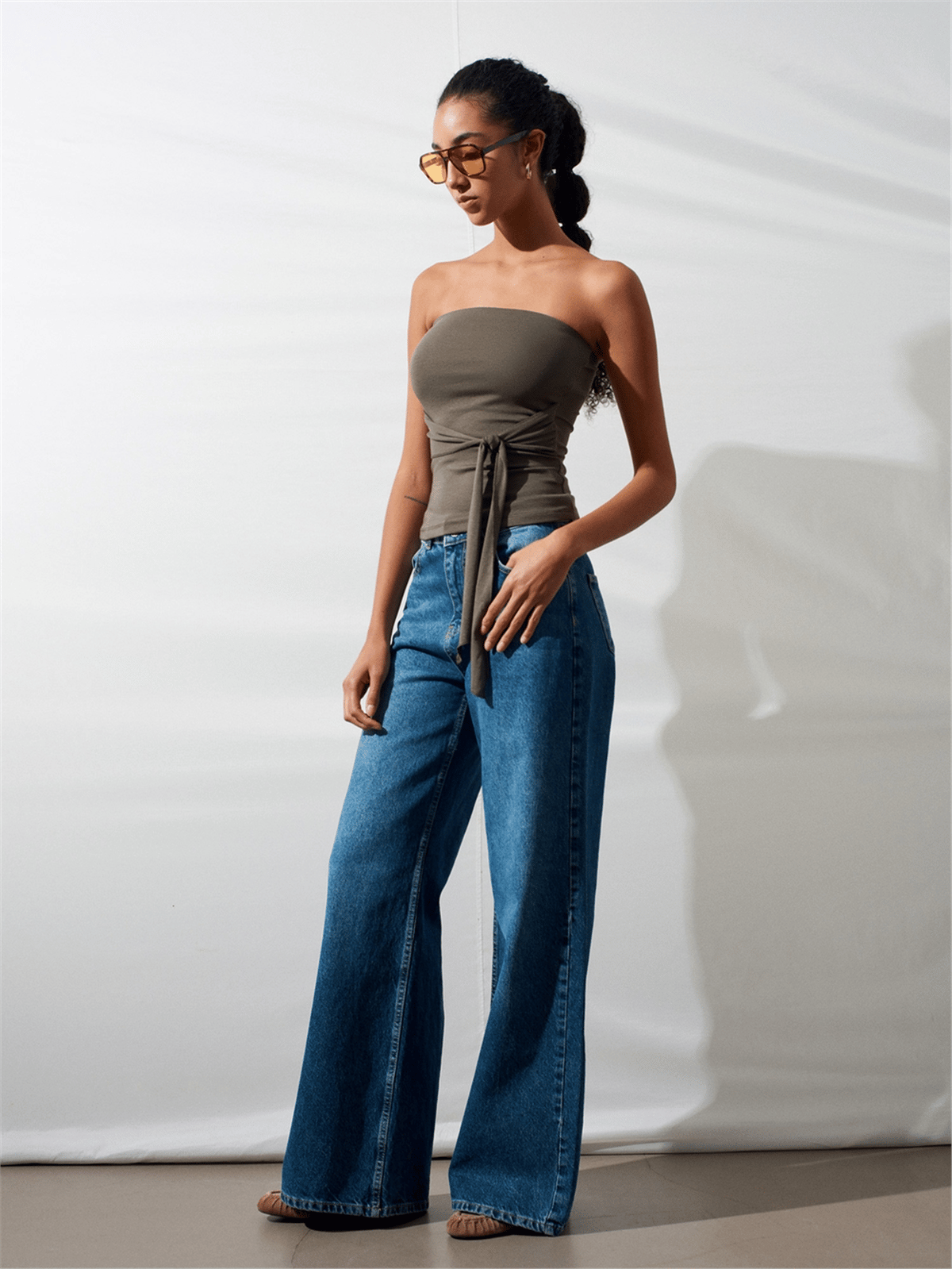 DİLVİN Bağlamalı Bandeau Top