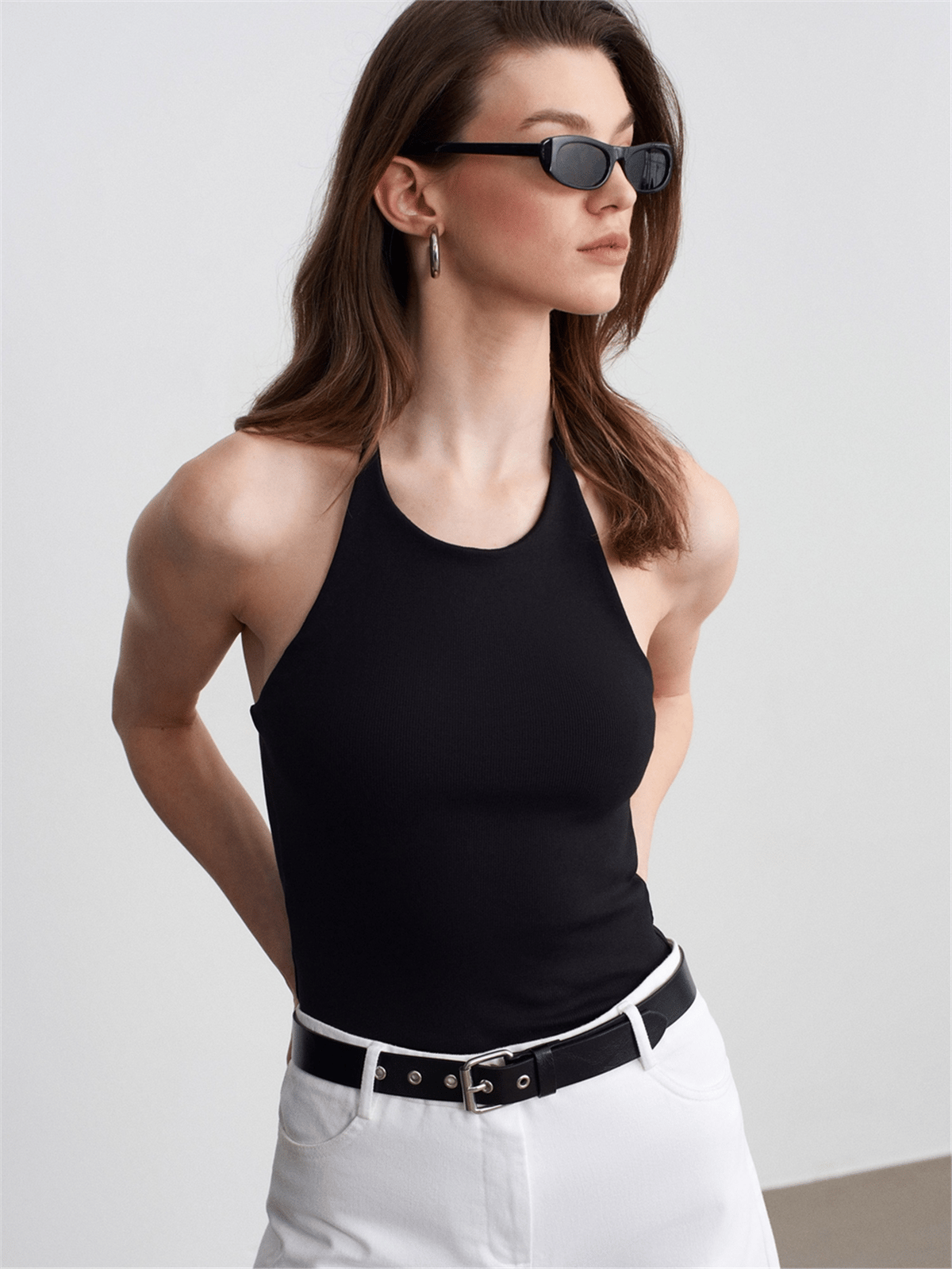 DİLVİN Halter Yaka Askılı Top