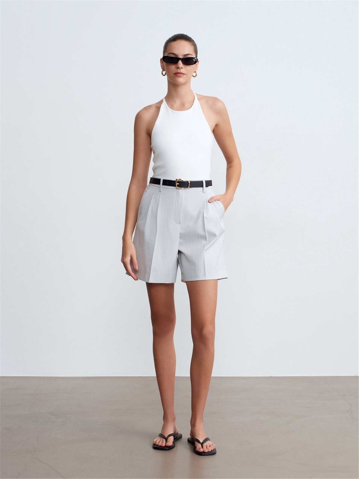 DİLVİN Halter Yaka Askılı Top