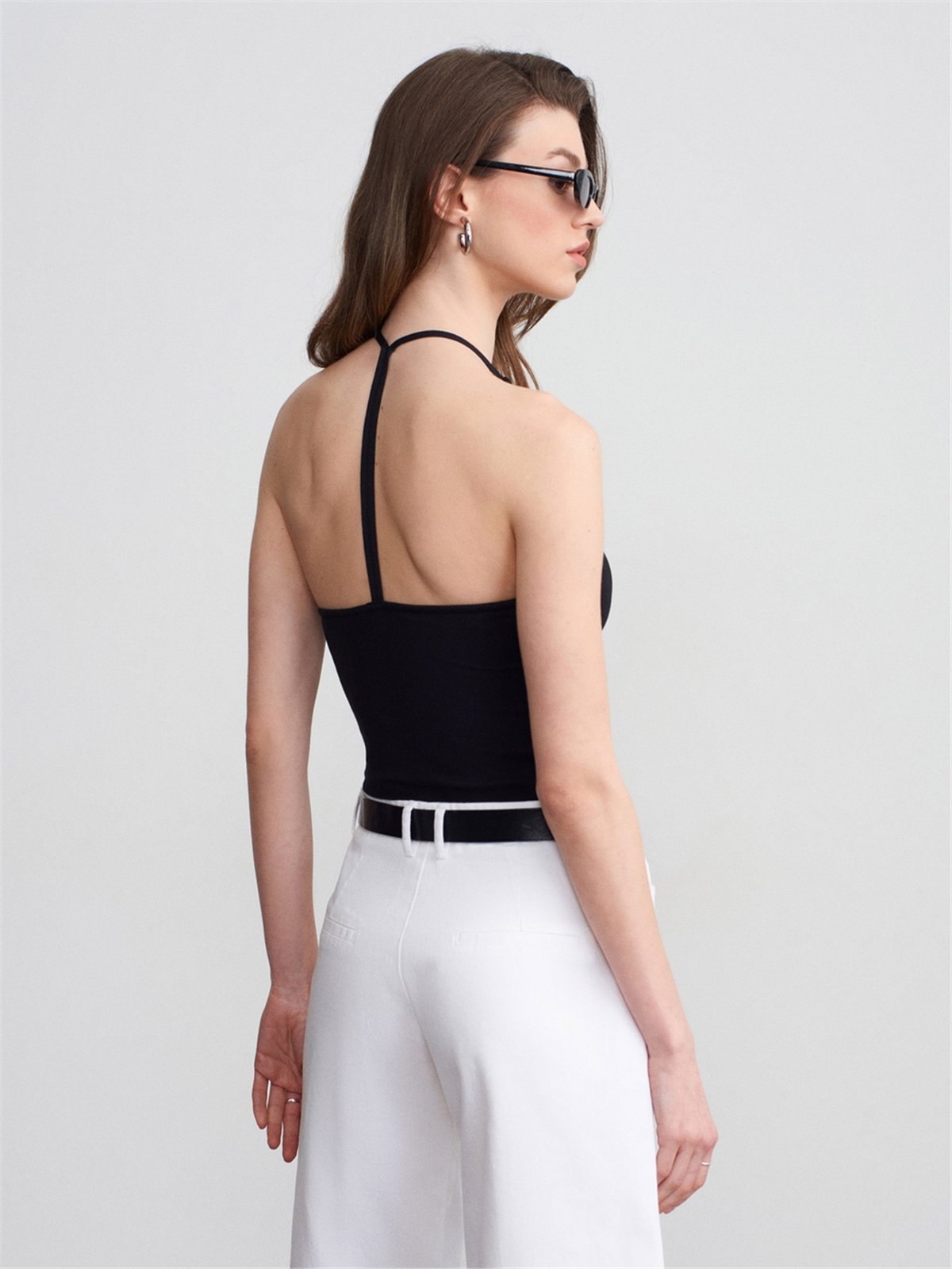 DİLVİN Halter Yaka Askılı Top