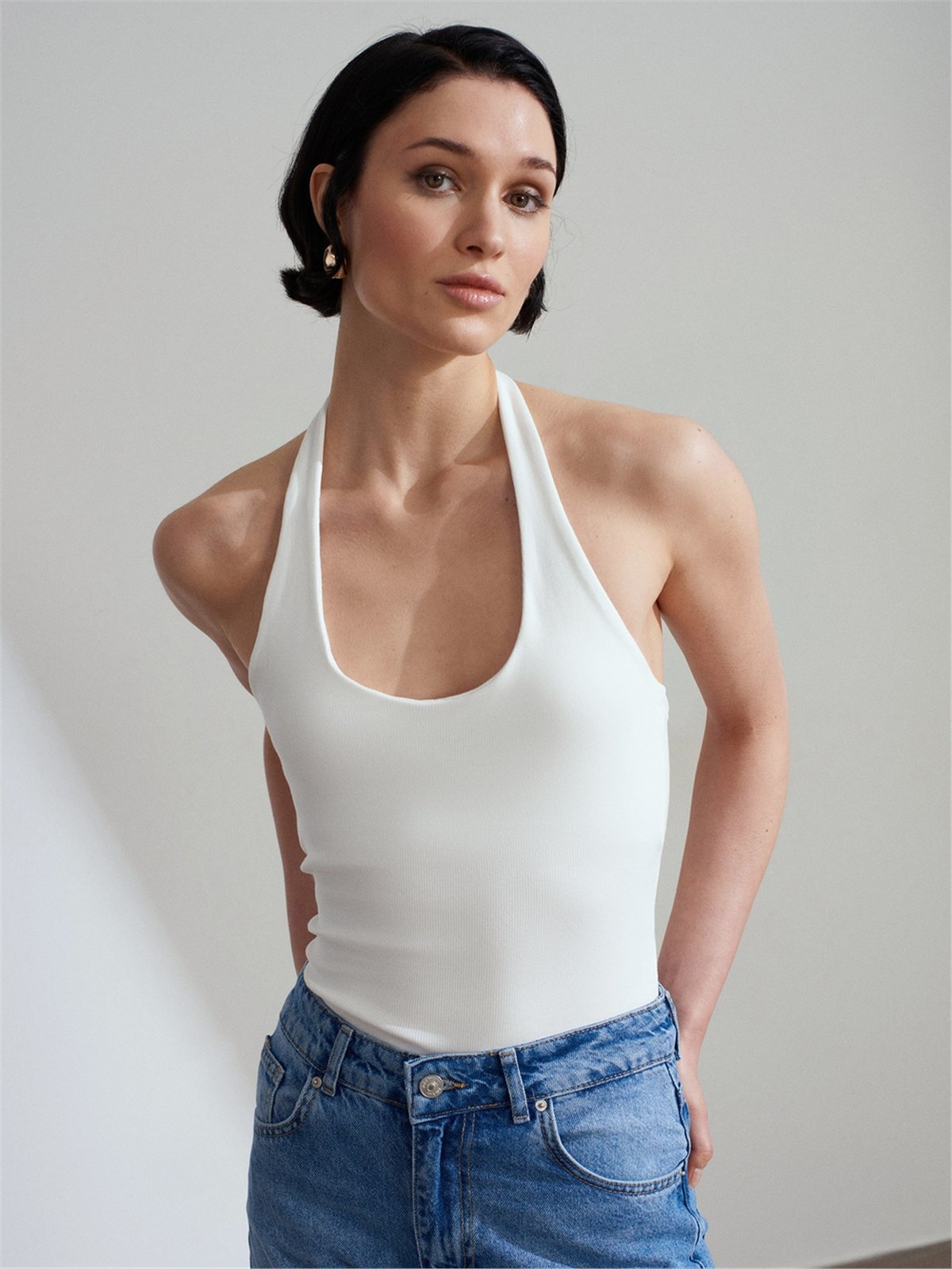 DİLVİN Halter Yaka Top