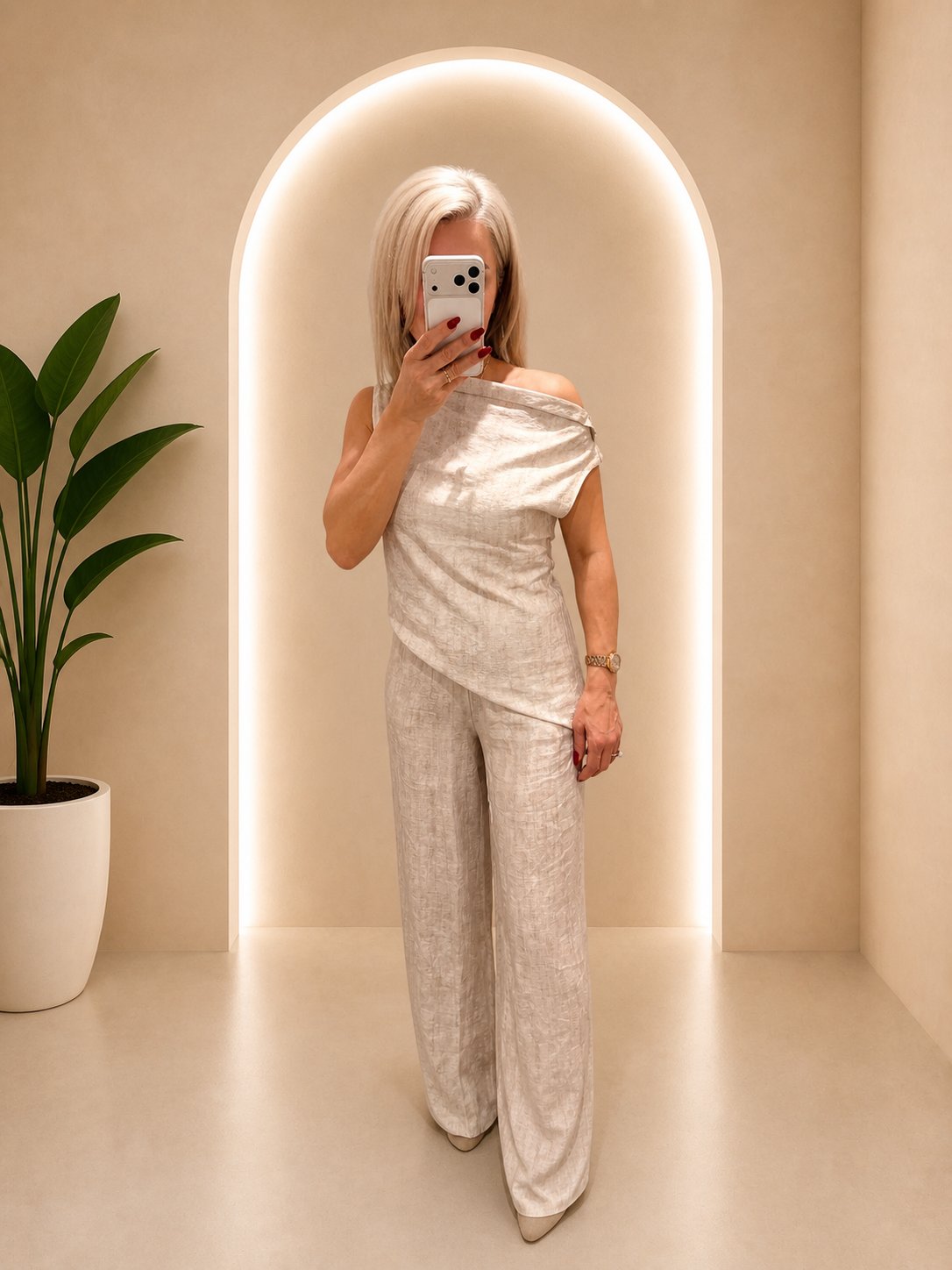 DOKULU SALAŞ PANTOLON-BLUZ DESENLİ TAKIM