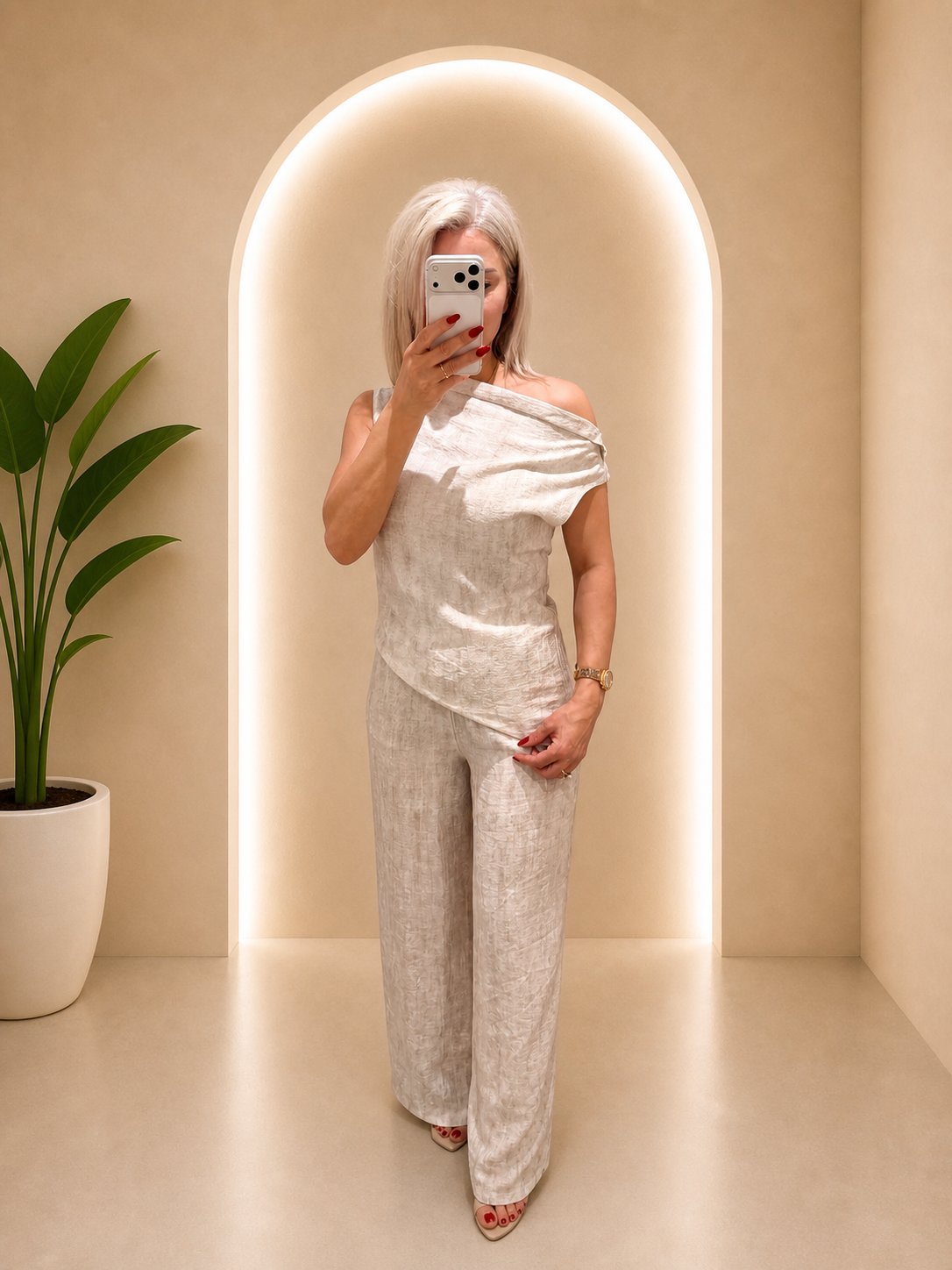 DOKULU SALAŞ PANTOLON-BLUZ DESENLİ TAKIM