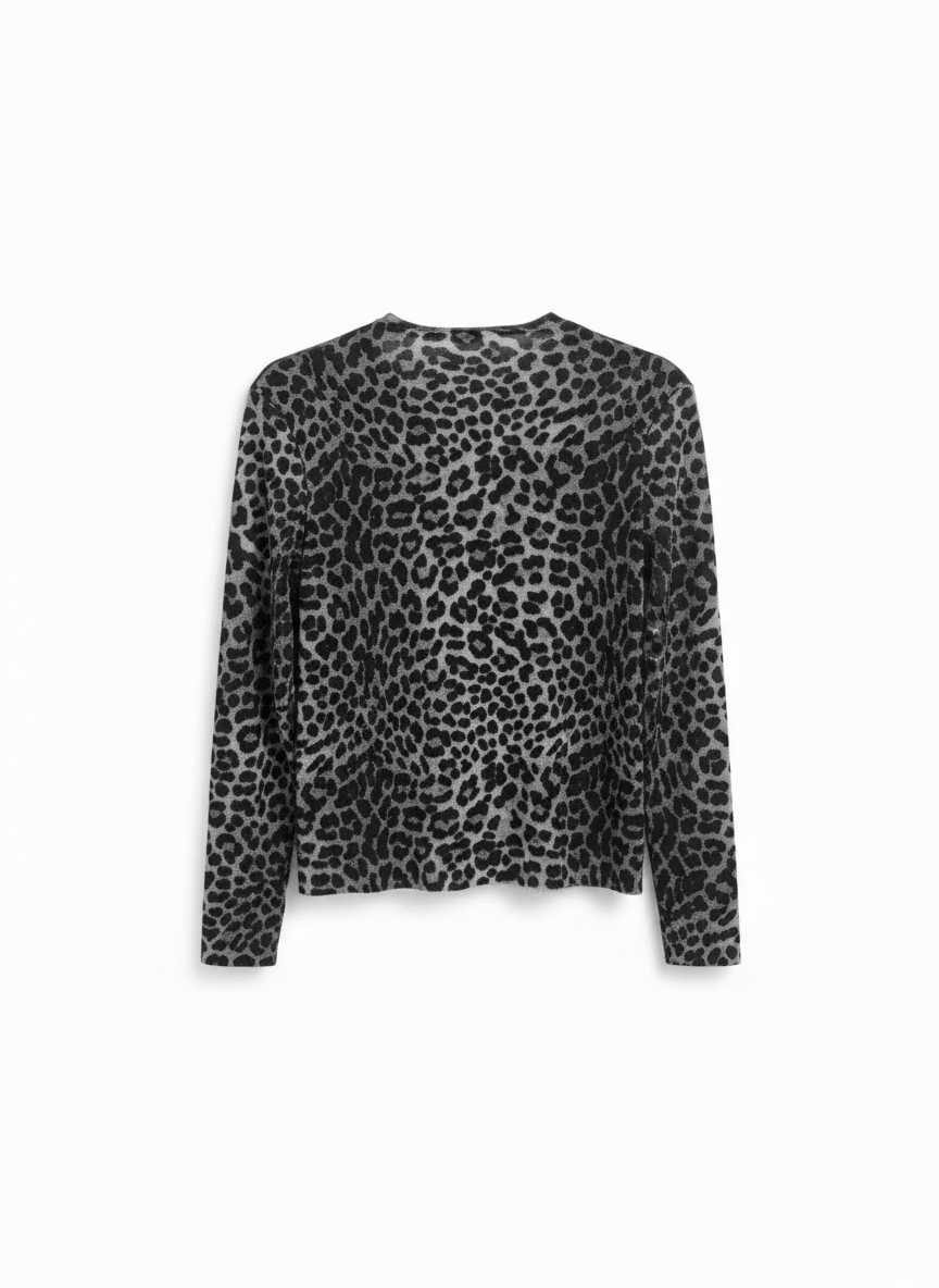 LEOPAR DESENLİ DİK YAKA BLUZ