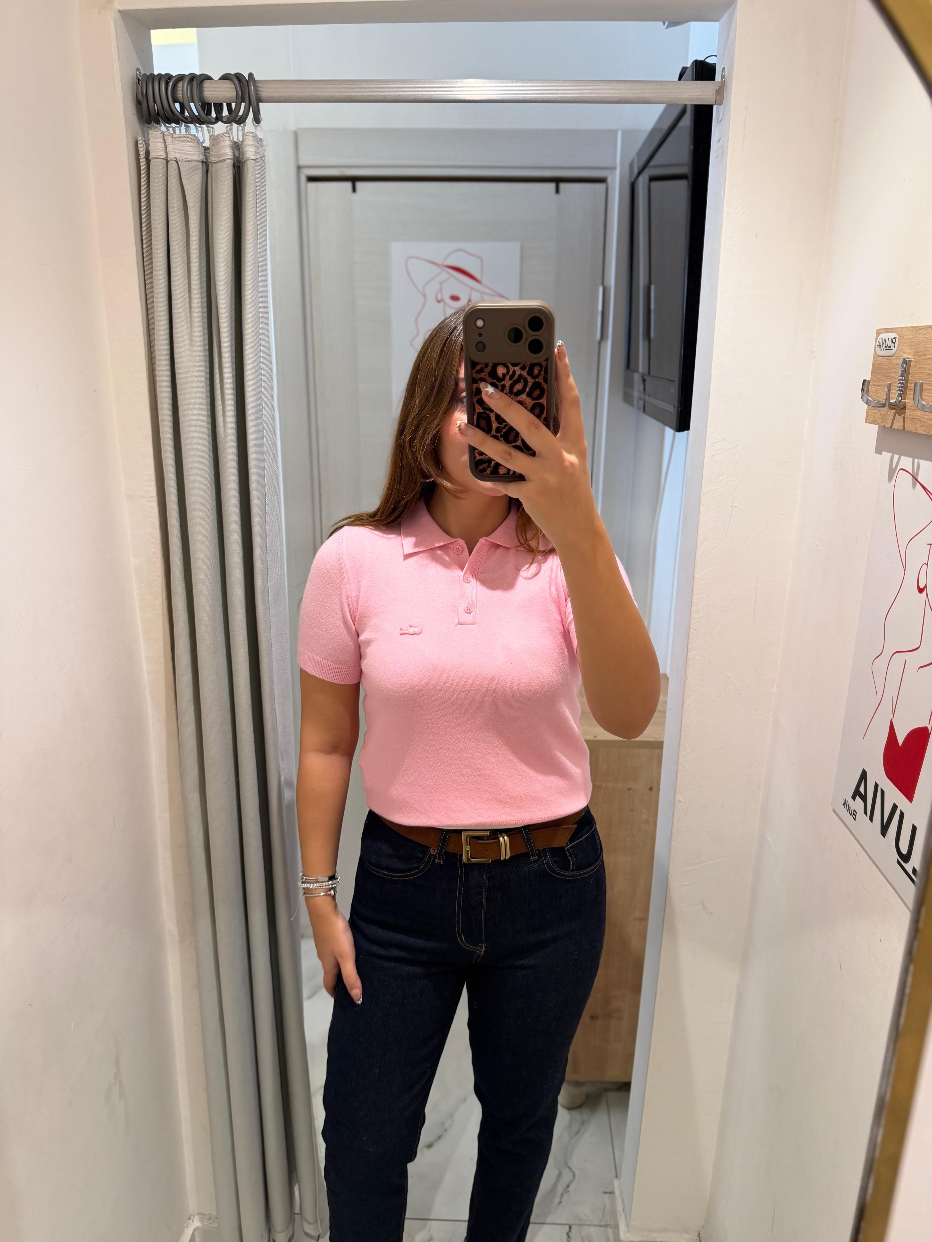 PEMBE POLO YAKA MARKA TRİKO