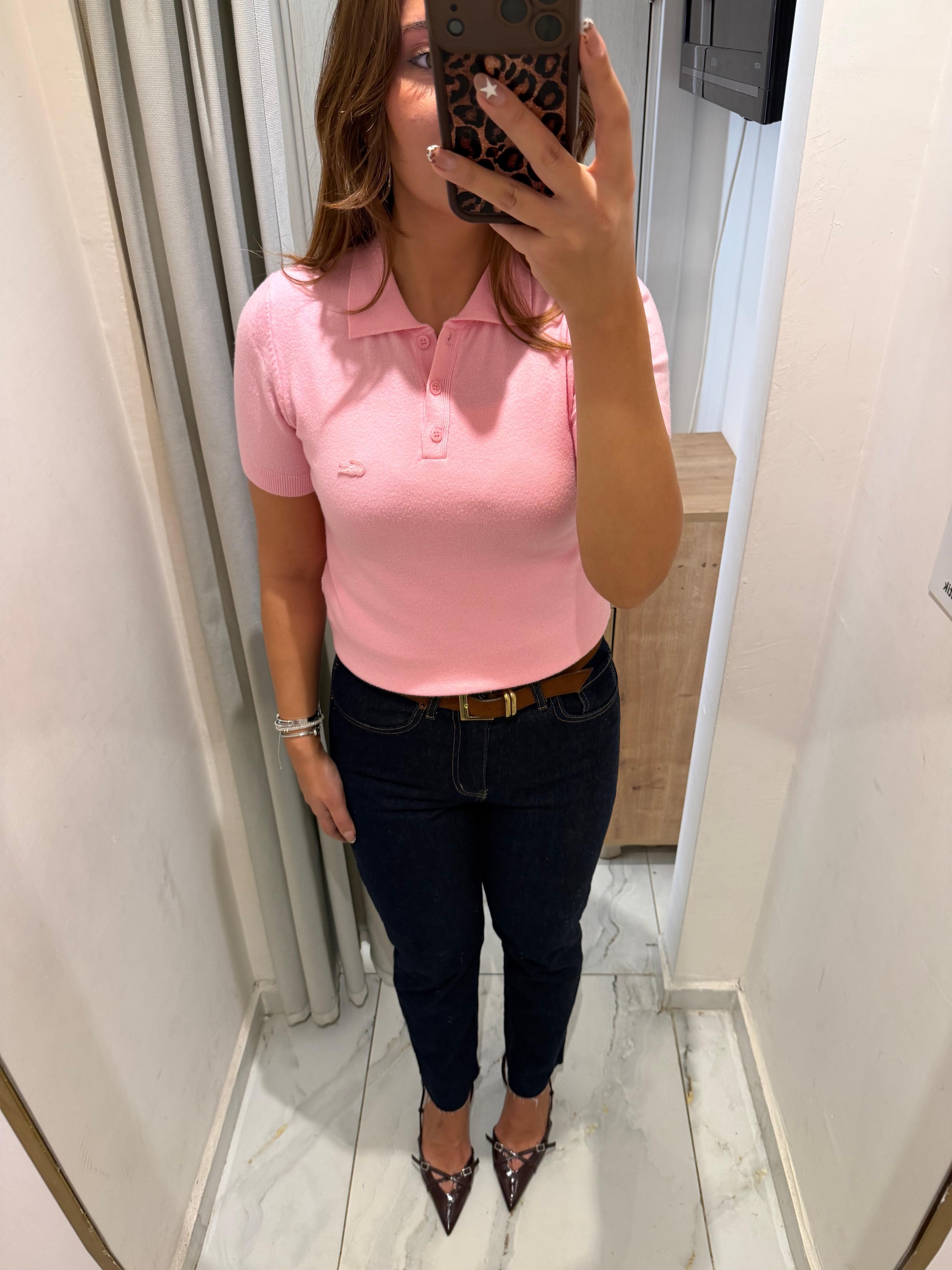 PEMBE POLO YAKA MARKA TRİKO