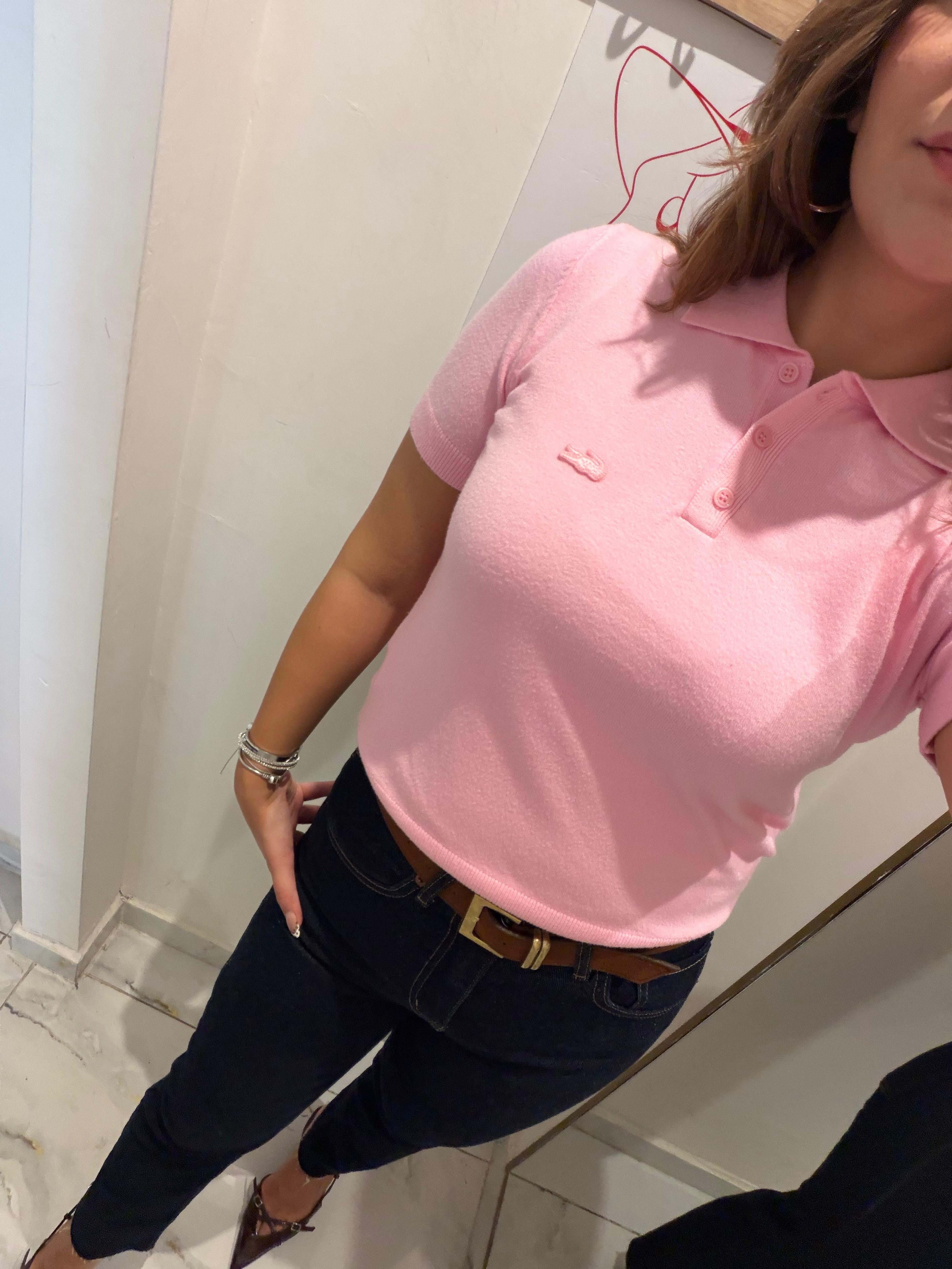 PEMBE POLO YAKA MARKA TRİKO