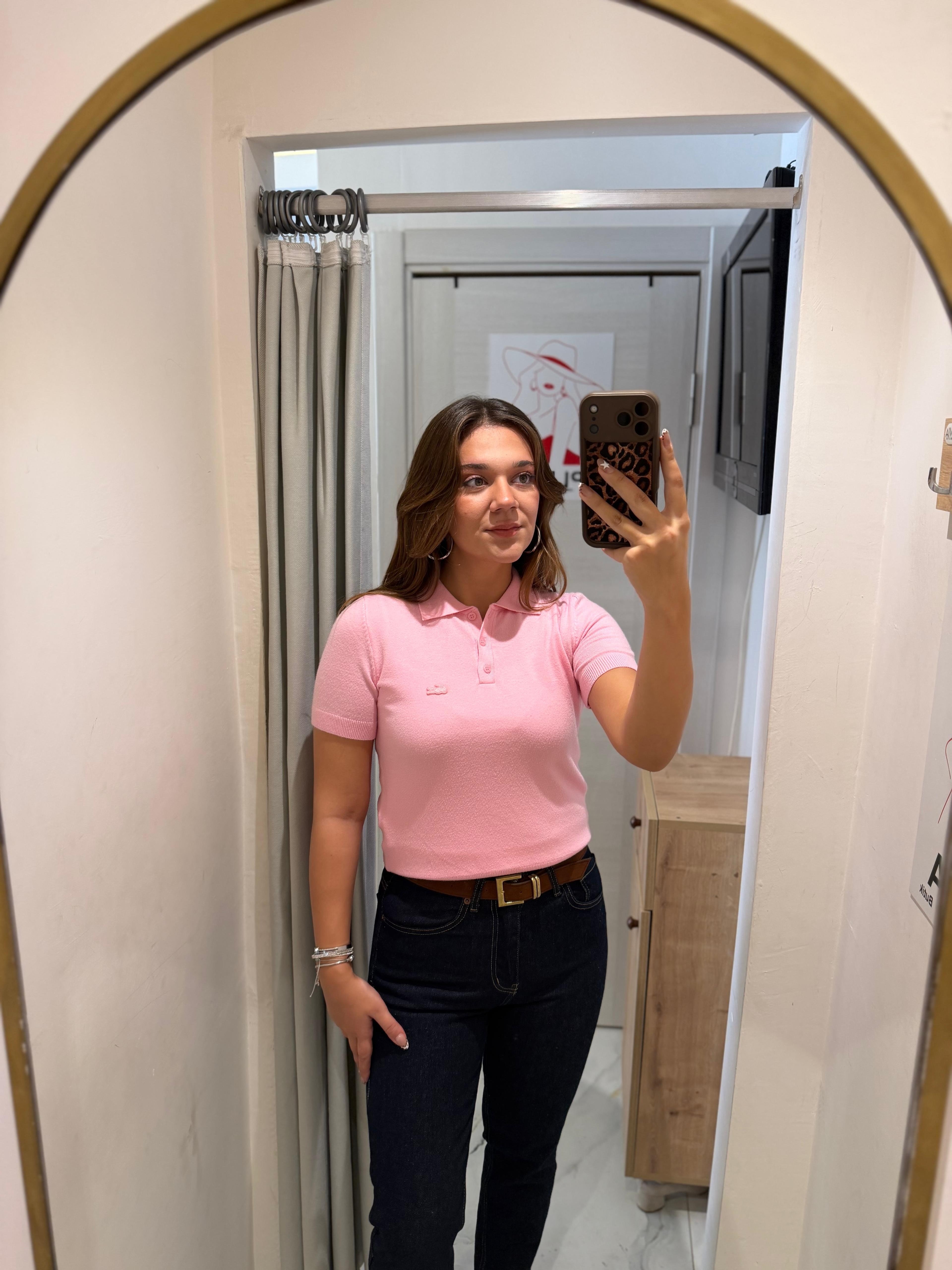 PEMBE POLO YAKA MARKA TRİKO