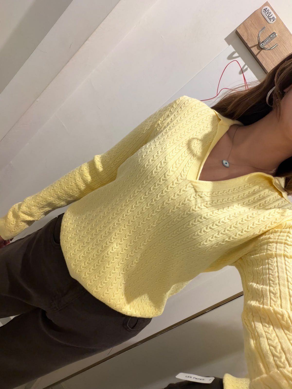 Sarı Örgü Model Polo Yaka Triko