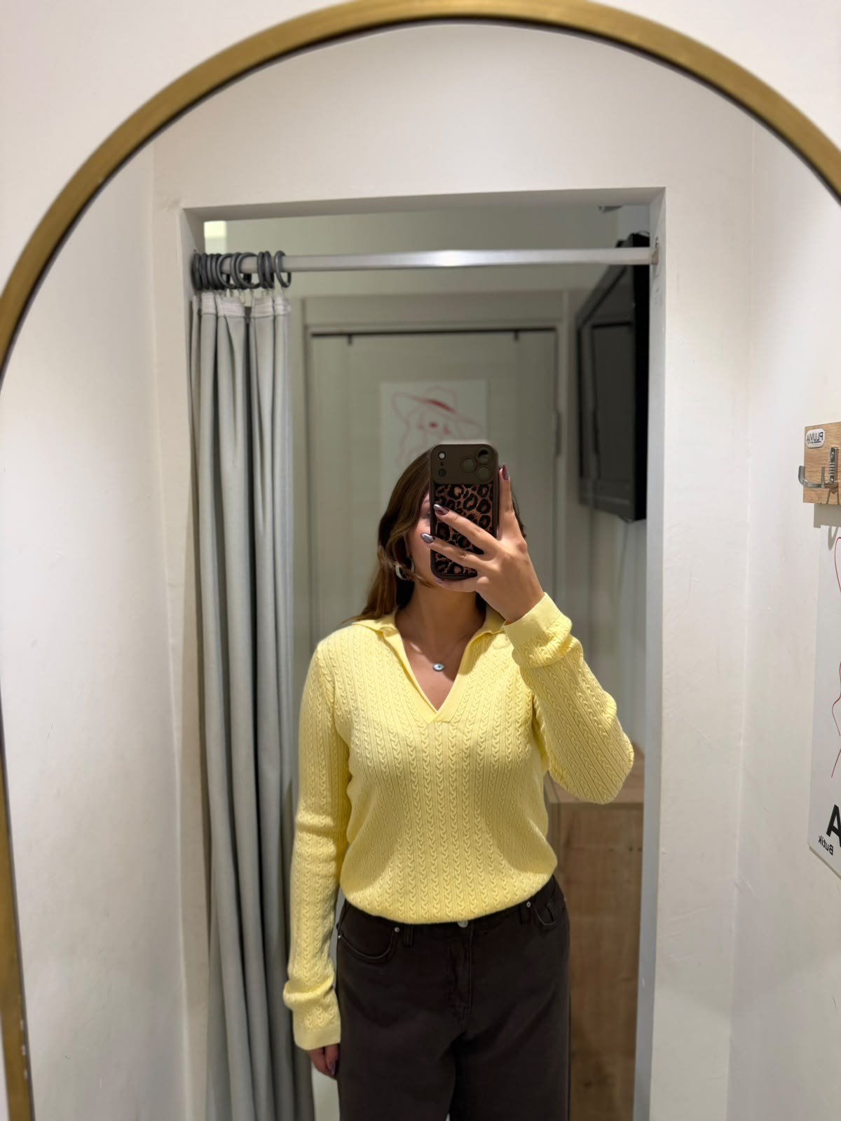 Sarı Örgü Model Polo Yaka Triko