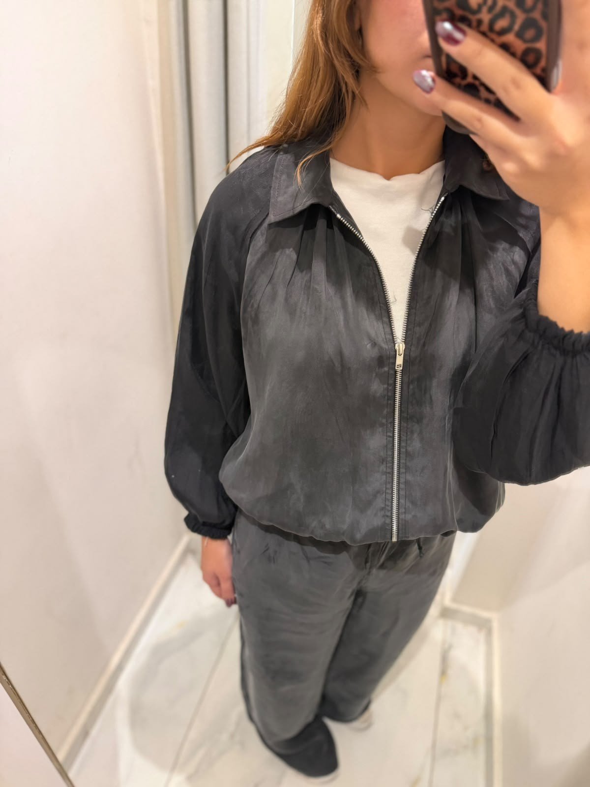 Siyah Garnili Bomber Pantolon Takım