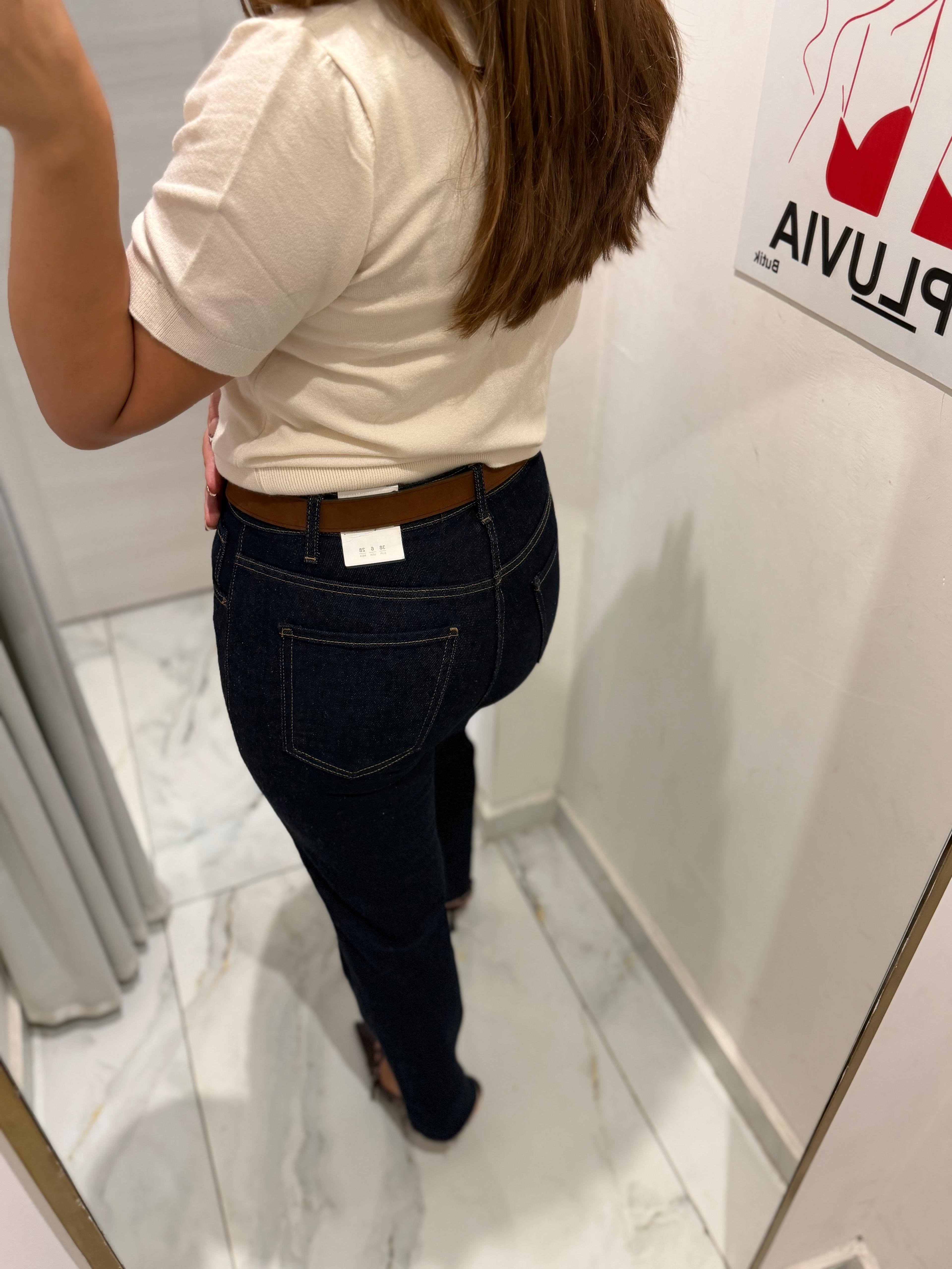 ZR KOYU LACİVERT KESİK PAÇA JEAN