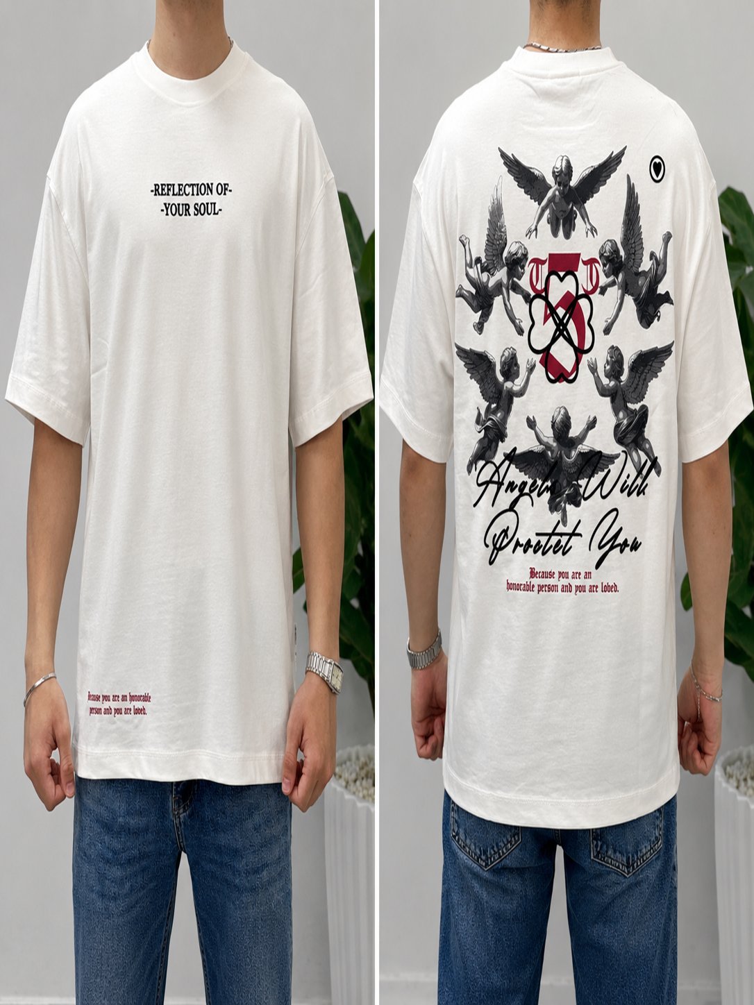 2512 Taş Nakışlı Amerikan Oversize T-Shirt