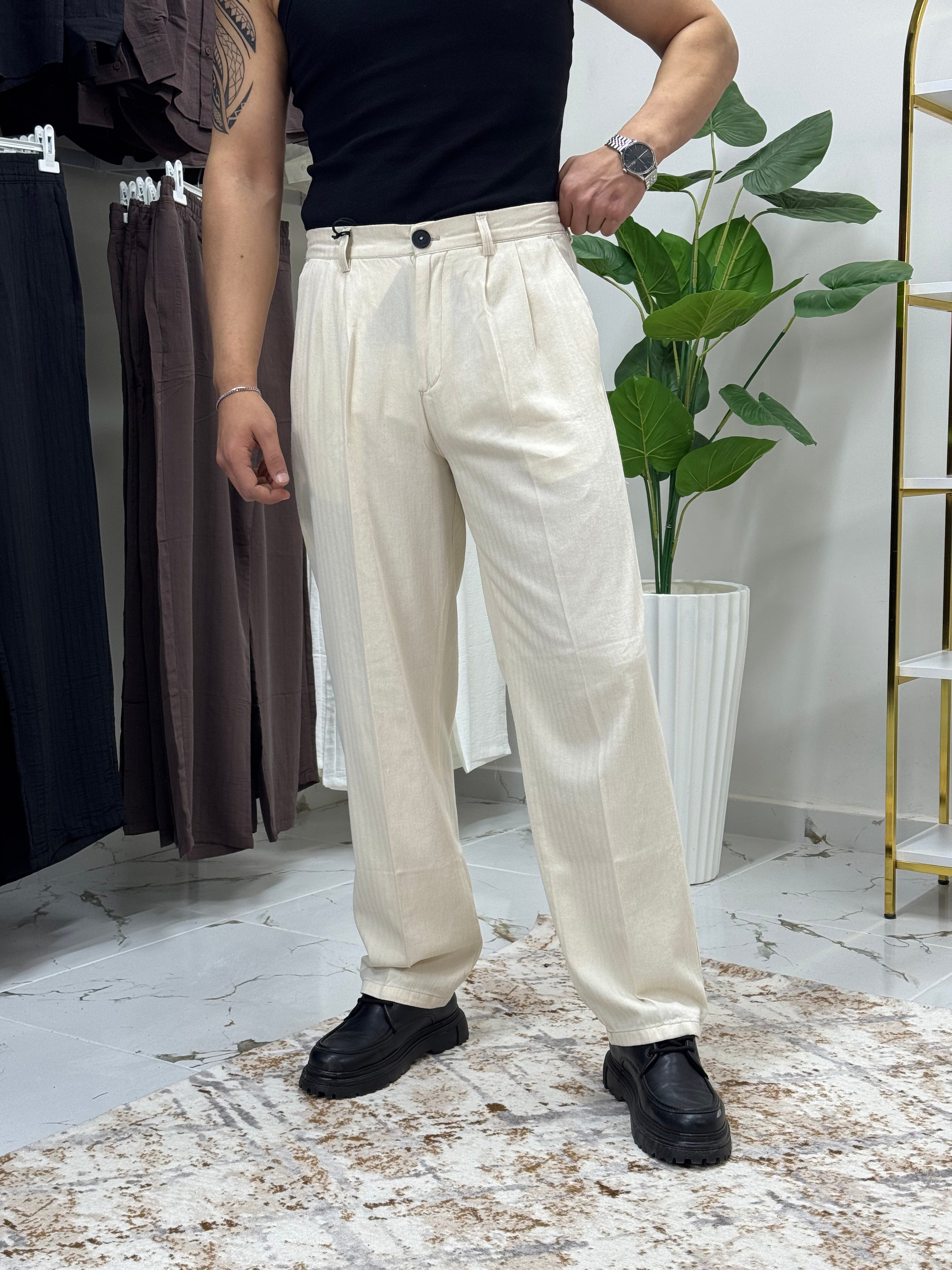 Giesto Krem Baggy Keten