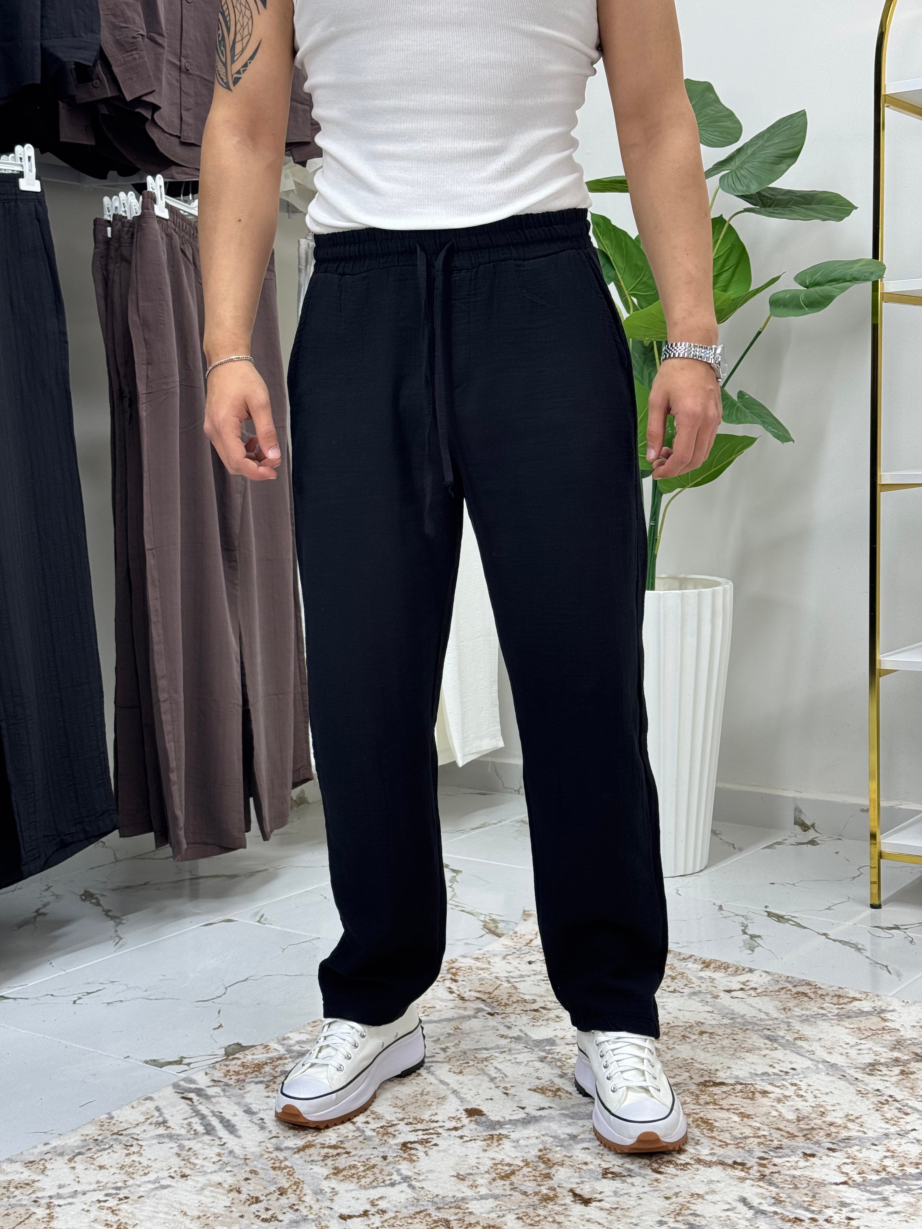 Hawking Siyah Müslin Jogger Keten