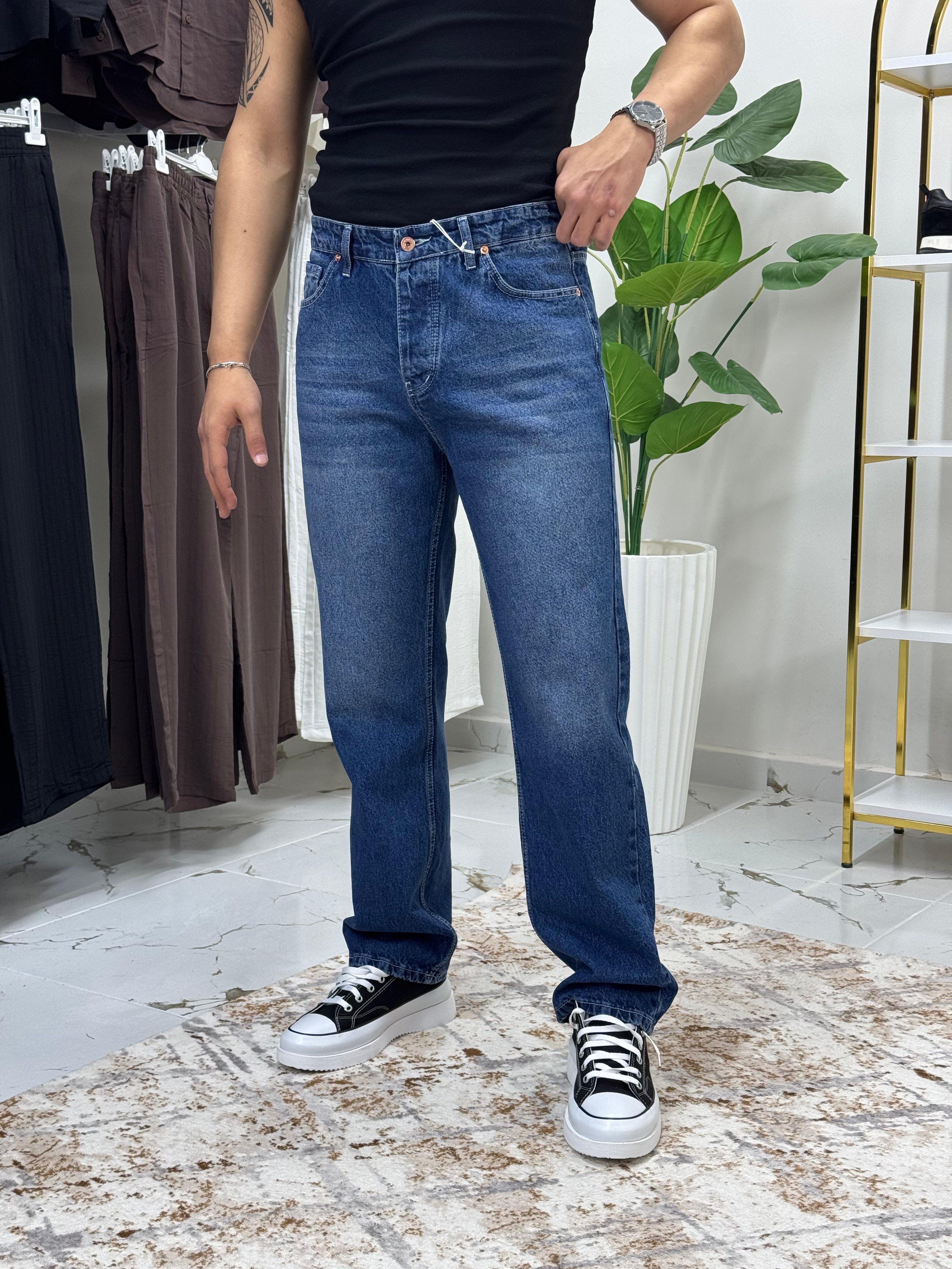 WE11 Lacivert Baggy Jean
