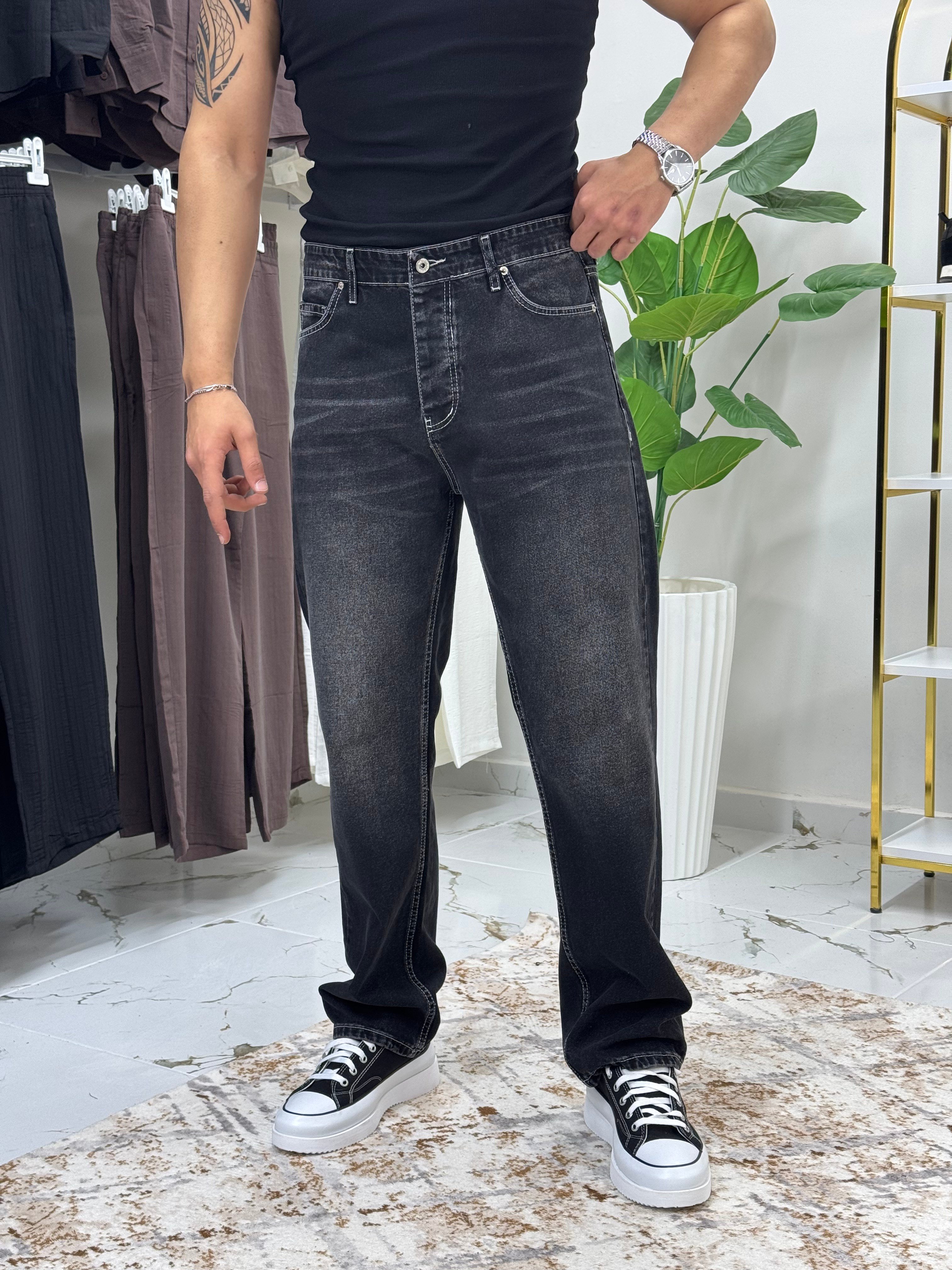 WE11 Siyah Baggy Jean