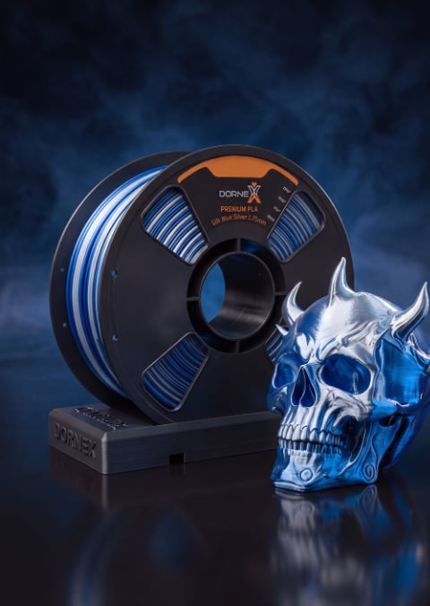 Dornex Mavi-Gümüş Silk PLA Filament