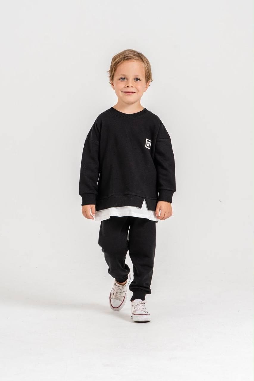 Beastwear Nakış İşlemeli Oversize Tshirt Detaylı 2İplik Erkek Çocuk Alt Üst Takım