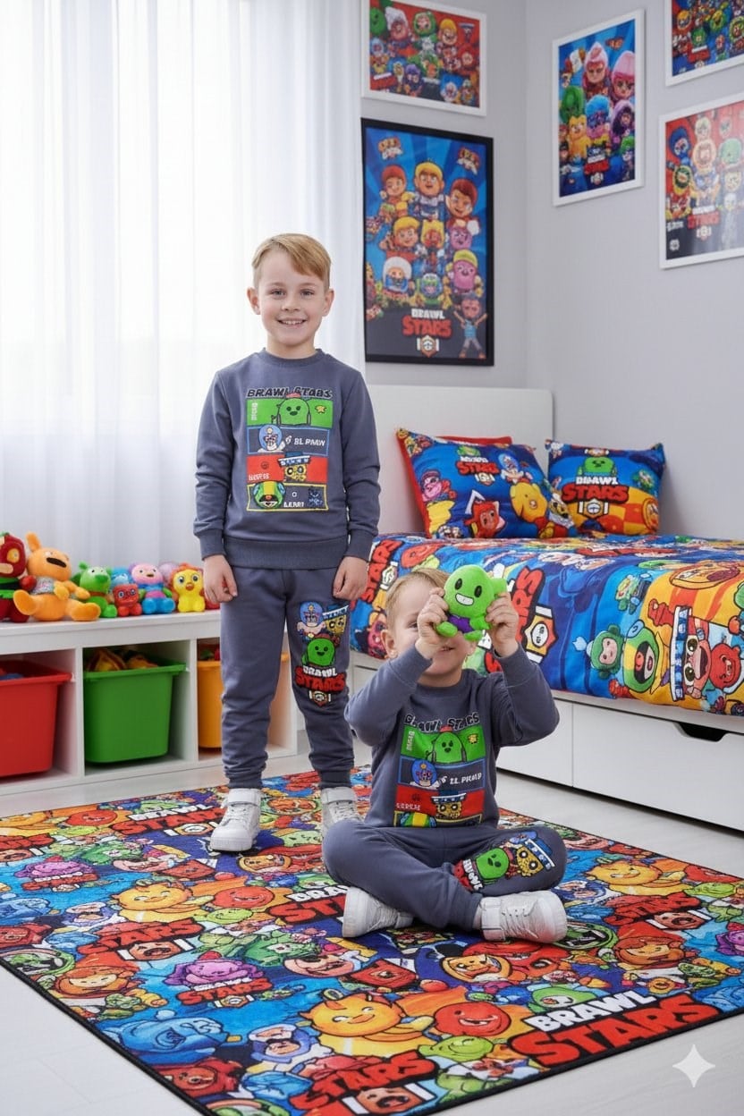 Cg Kids Brawl Stars 2 Iplik Kumaş Erkek Çocuk Alt Üst Takım Süper Kalite Eşofman Detay