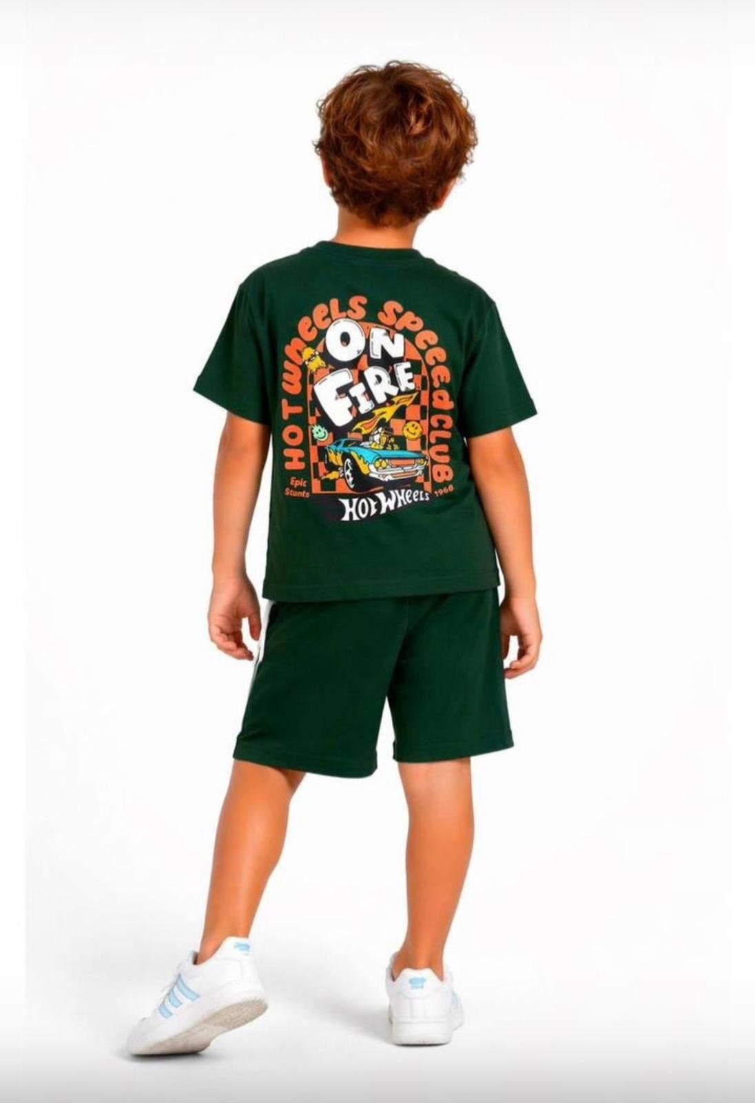 Cg Kids Hot Wheells Erkek Çocuk Tshirt&Şort Alt Üst Takım Sırt Baskı Detaylı Süper Kalite