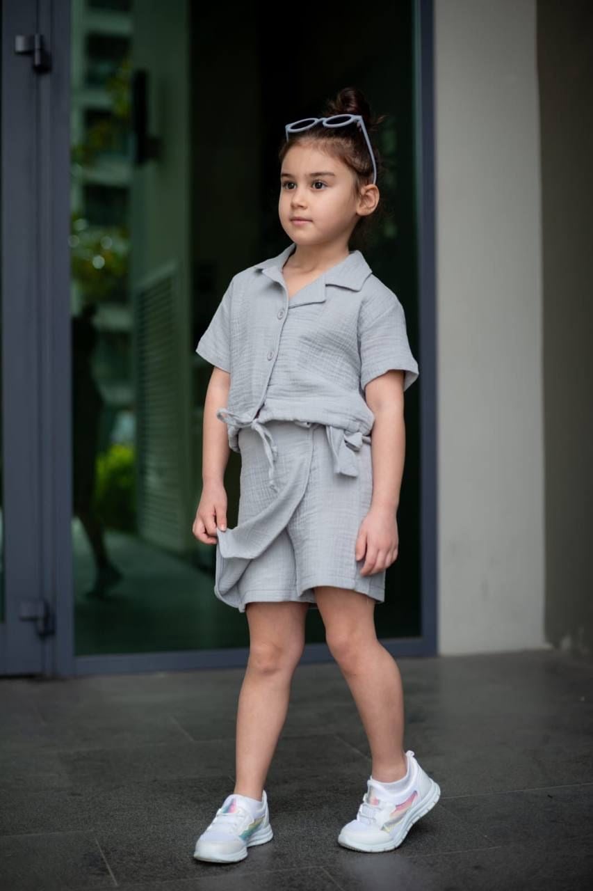 Cg Kids Müslin Şort Etek Kız Çocuk Alt Üst Takım