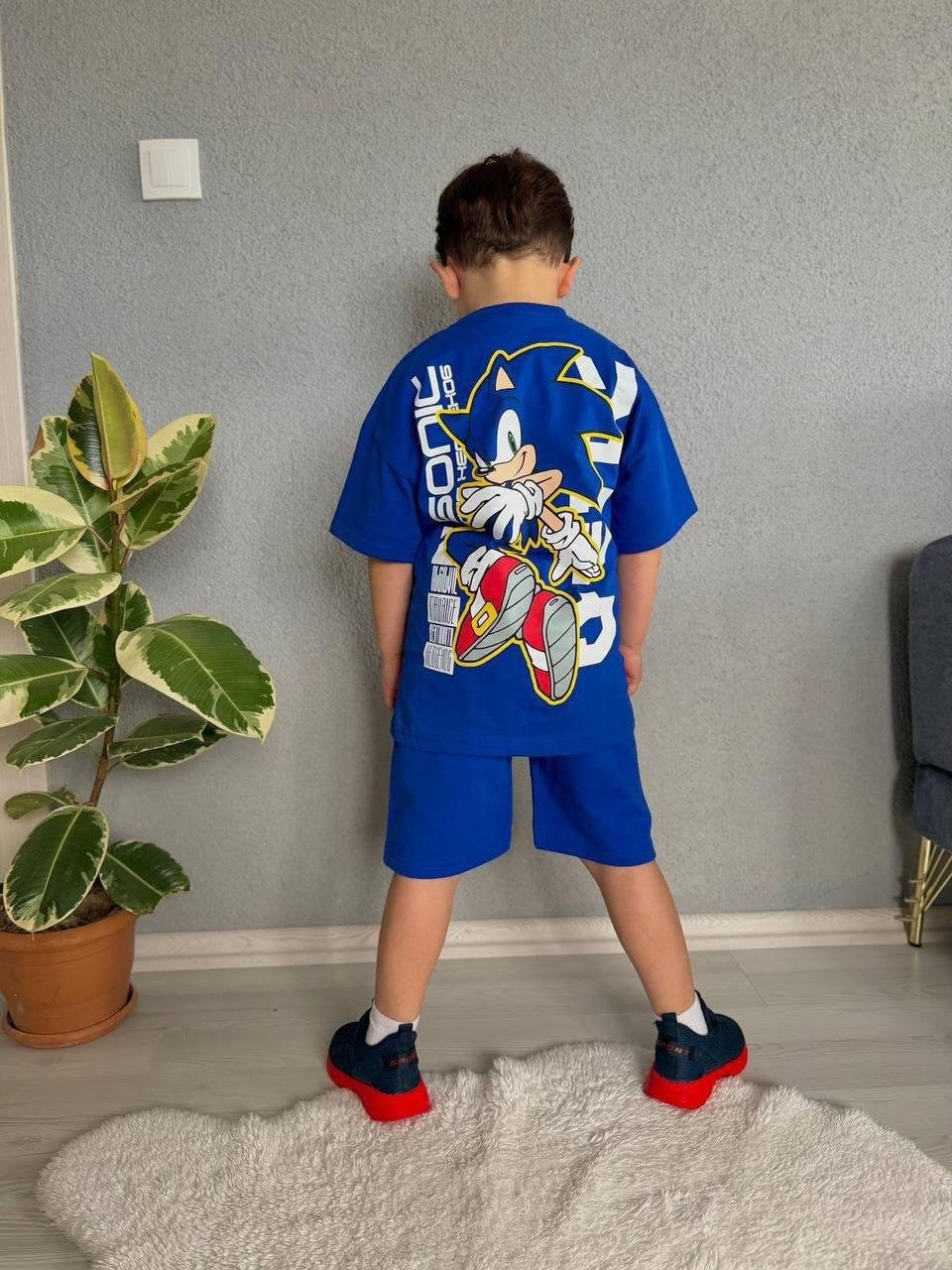 Cg Kids Sonic Erkek Çocuk Tshirt & Şortlu Alt Üst Takım Sırt Detay