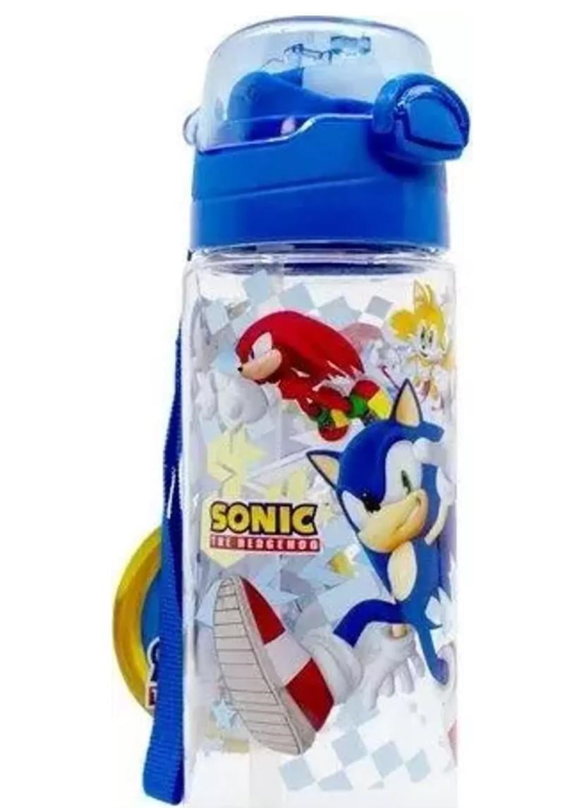 Cg Kids Sonic Temalı Kilitli Kapak Pipetli 500ML Matara Suluk Okul