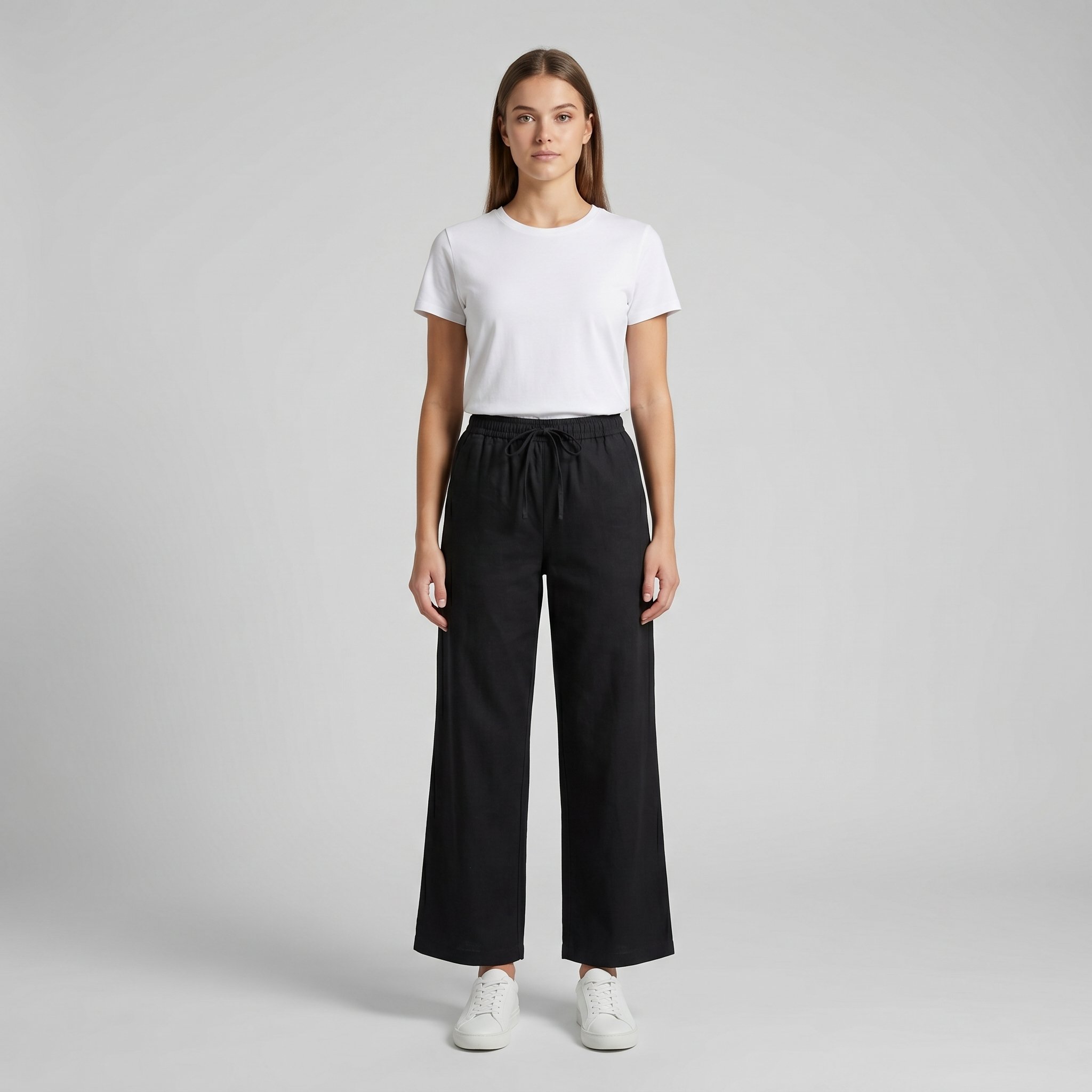 Siyah Beli Lastikli Jeans