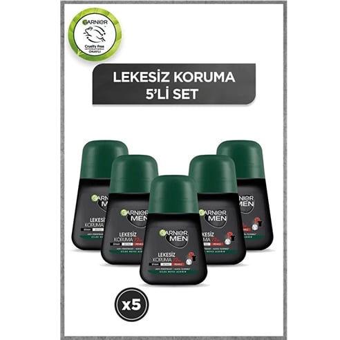 Garnier Men Lekesiz Koruma Roll-On Deodorant 50 ml x 5 adet