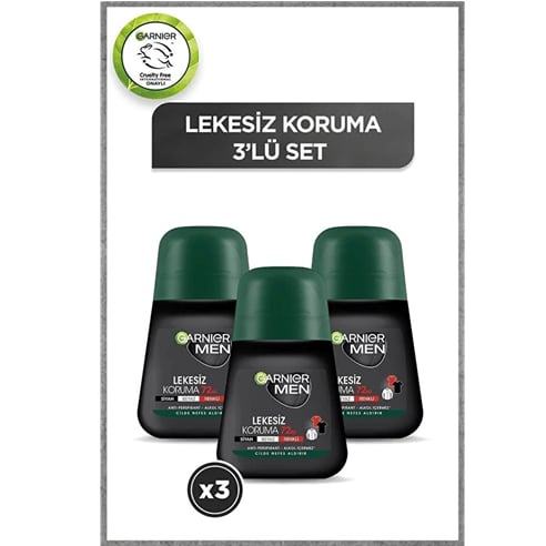 Garnier Men Lekesiz Koruma Roll-On Deodorant 50 ml x 3 adet