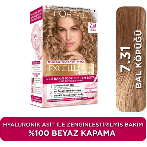 L'Oreal Paris Excellence Creme Saç Boyası - 7.31 Bal Köpüğü