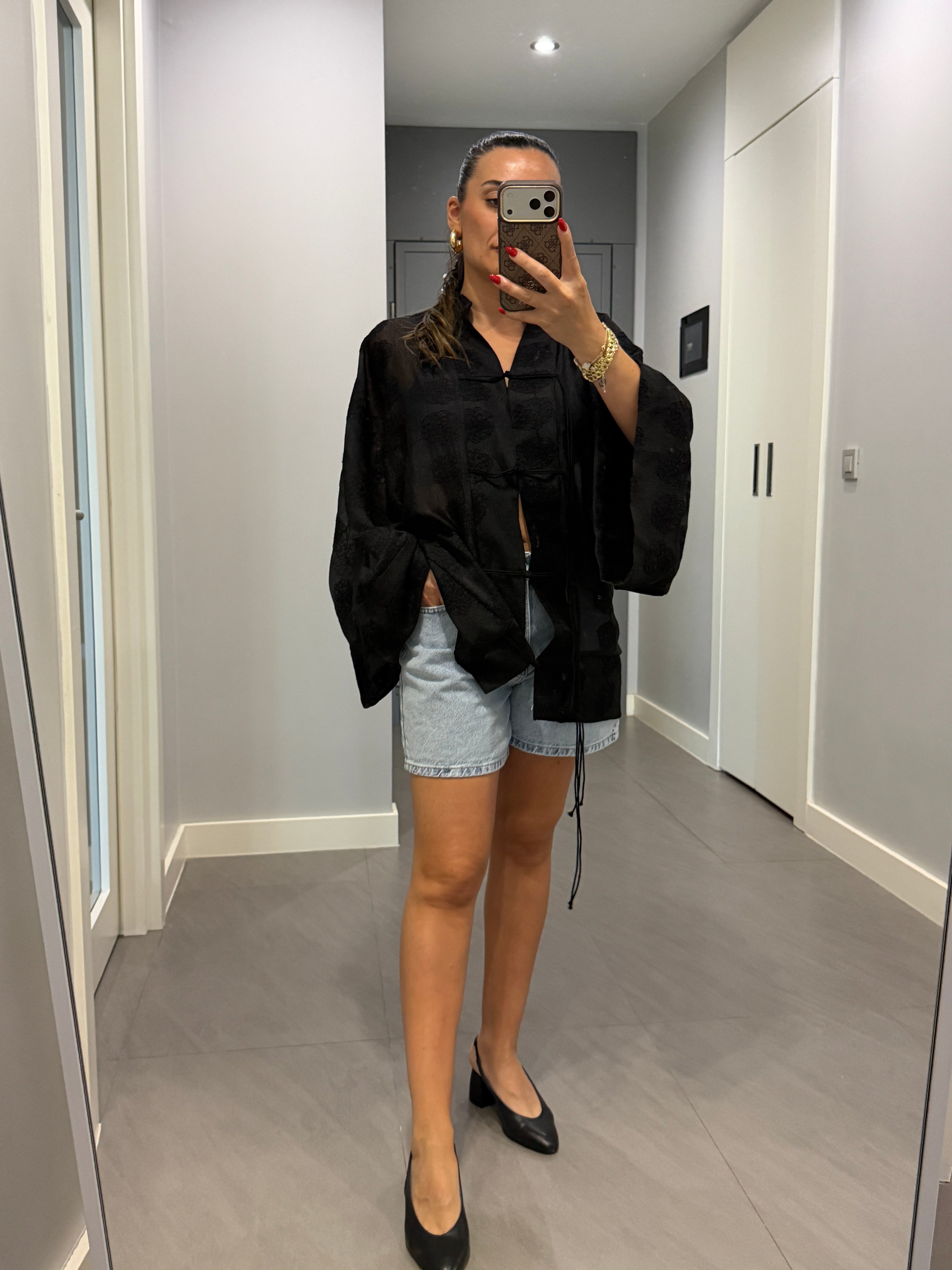 Brit Detaylı Tasarım Kimono
