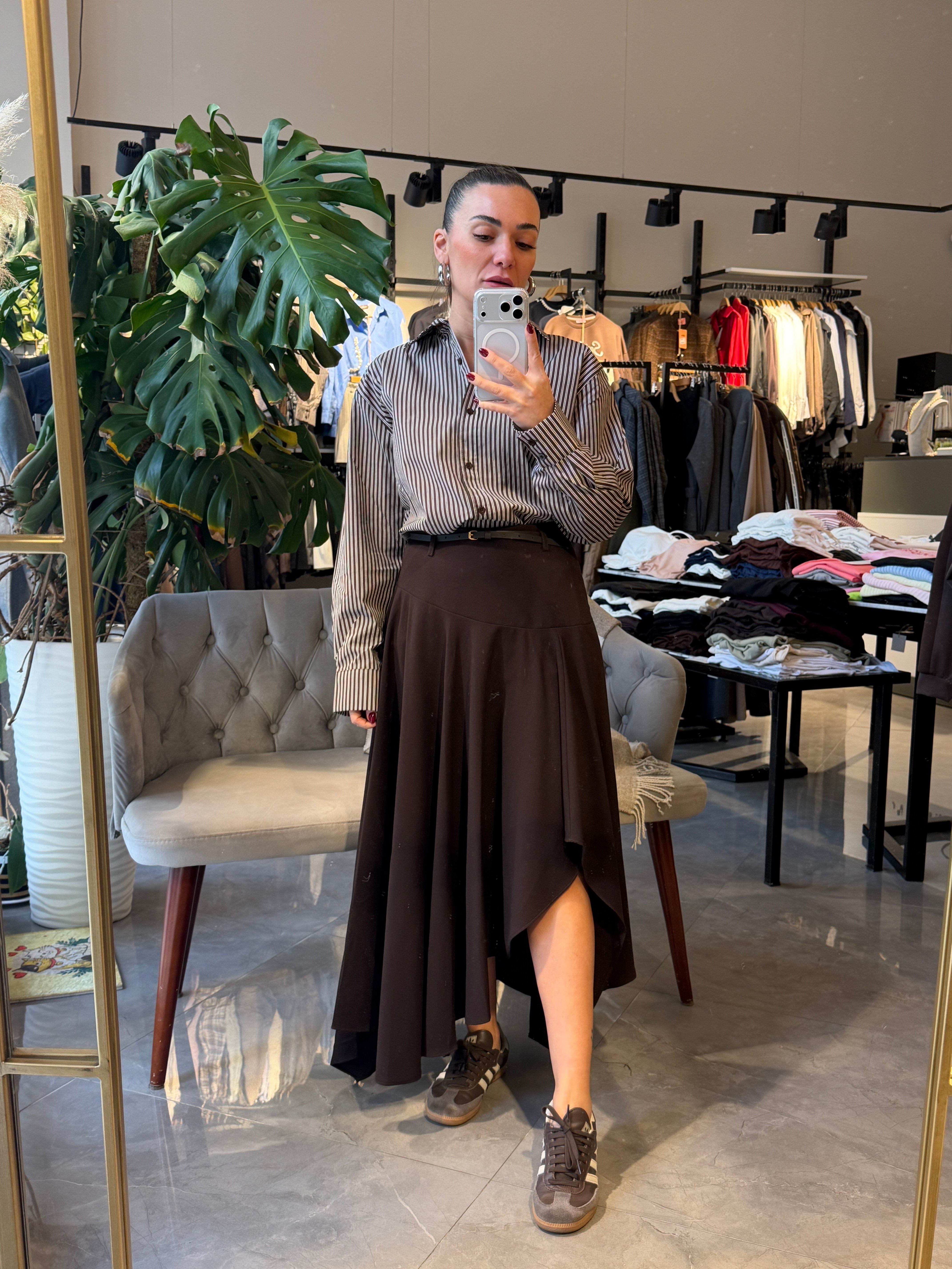 Çizgili Poplin Kumaş Gömlek