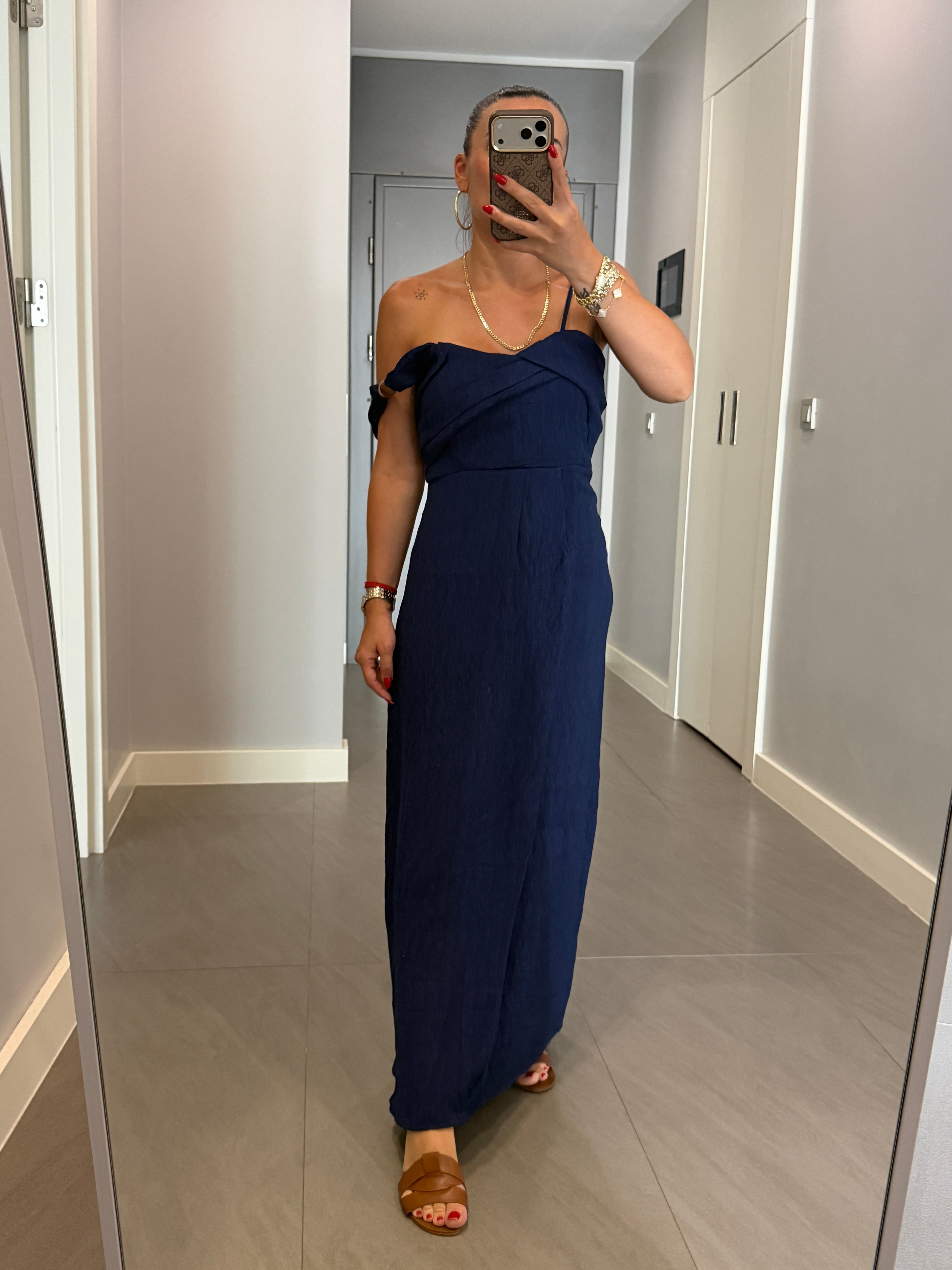 Drape Detaylı Anvelop Elbise