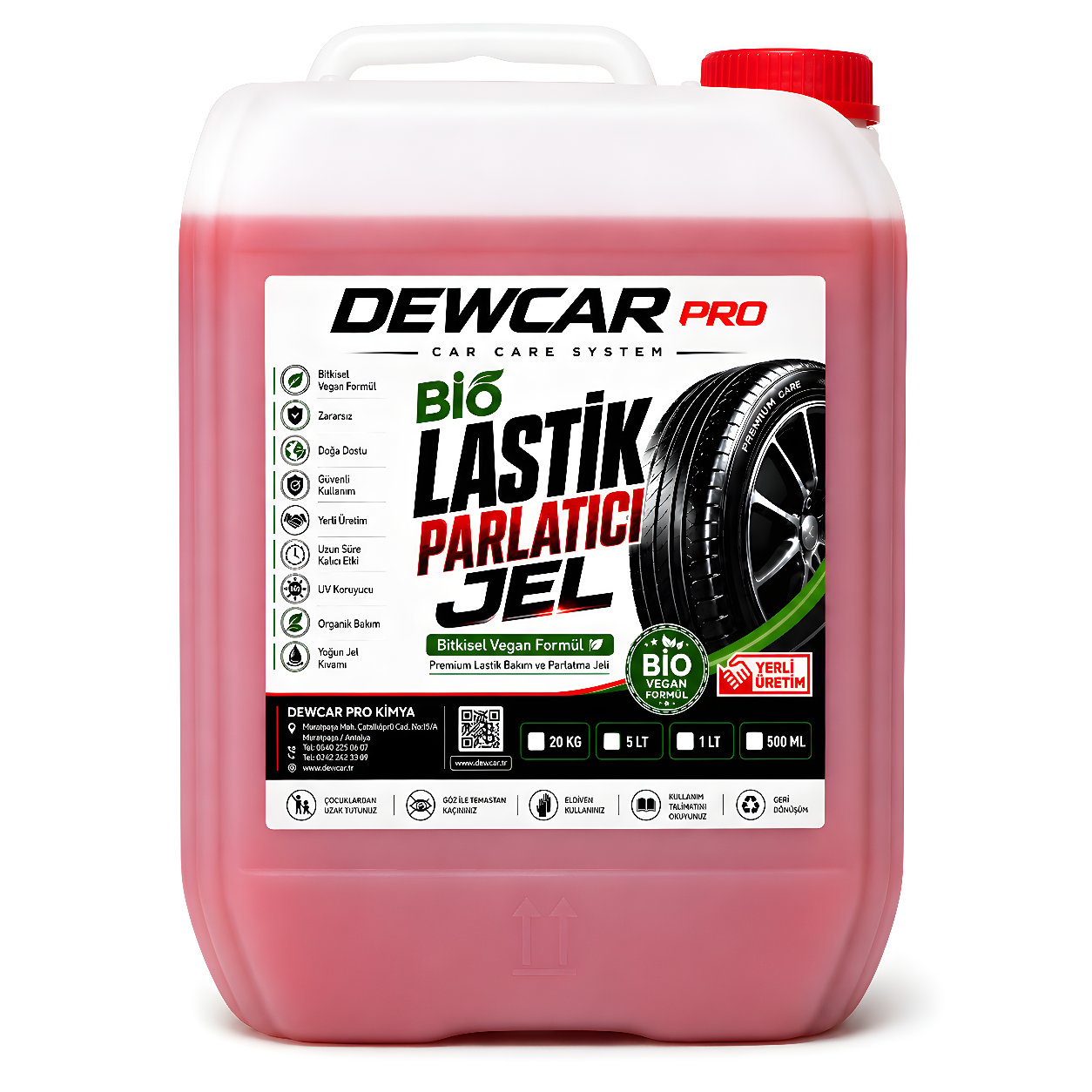 DEWCAR PRO | Premium Oto Bakım ve Koruma ÜrünleriLASTİK PARLATICI JEL 5 LİTRE