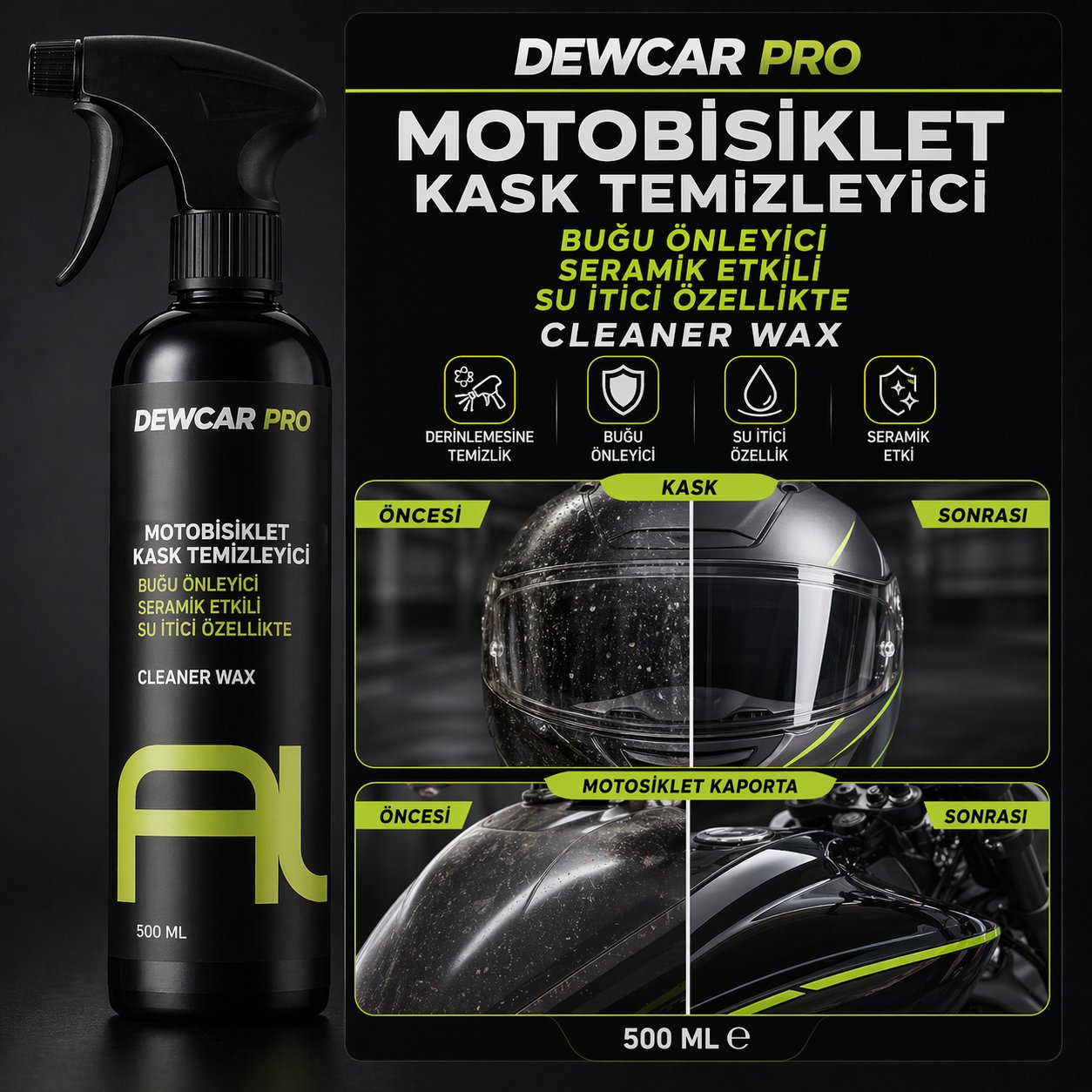 MOTOSİKLET KASK TEMİZLEYİCİ 