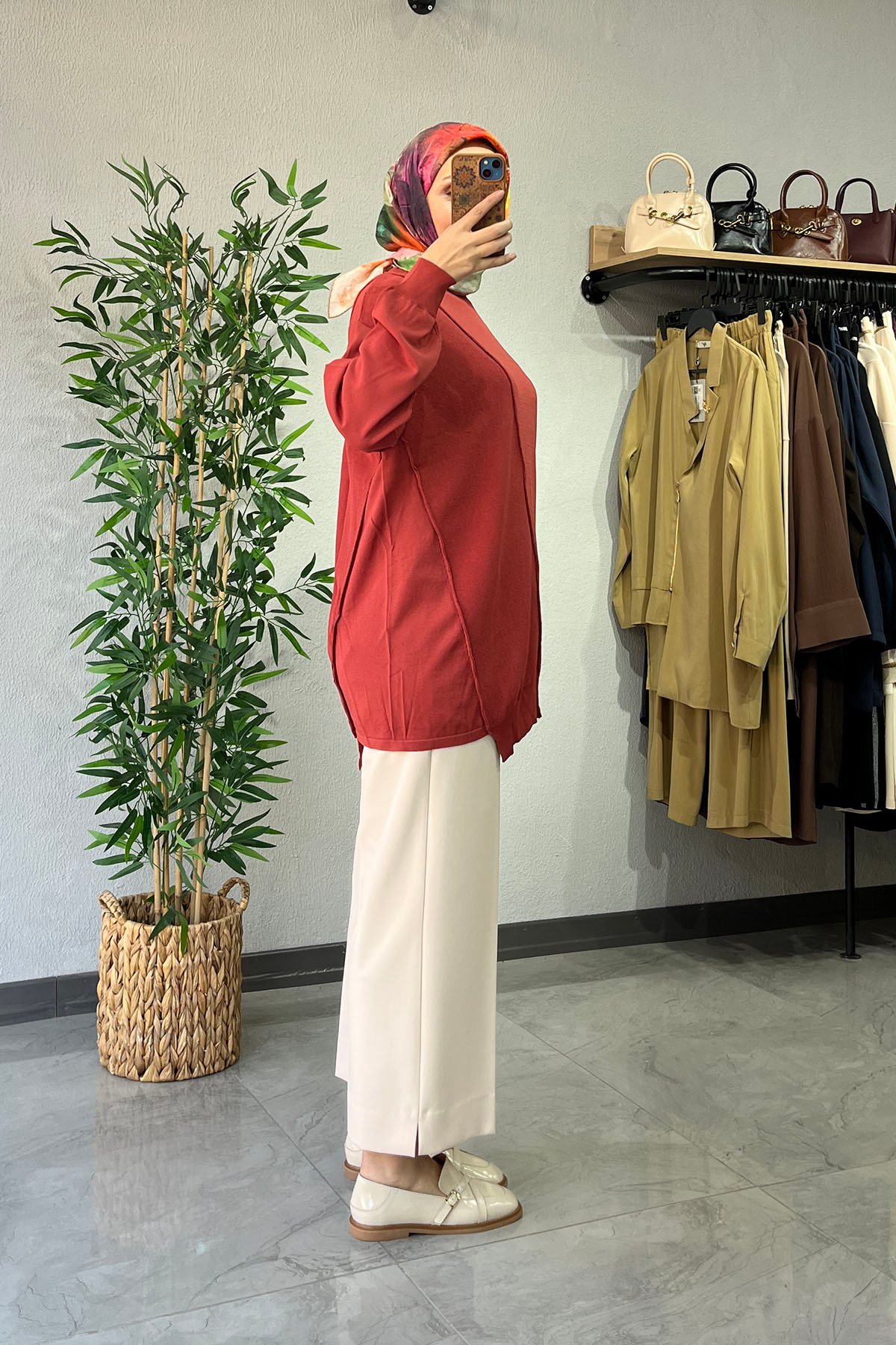 Tığ Triko Rayon Tunik Somon