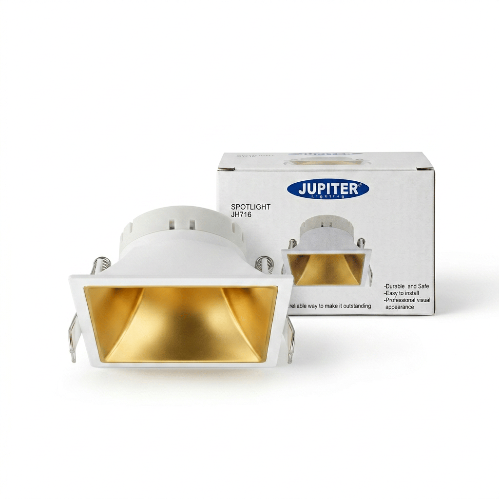 JUPITER JH716 Sabit Spot GU10 75x75mm Beyaz Altın