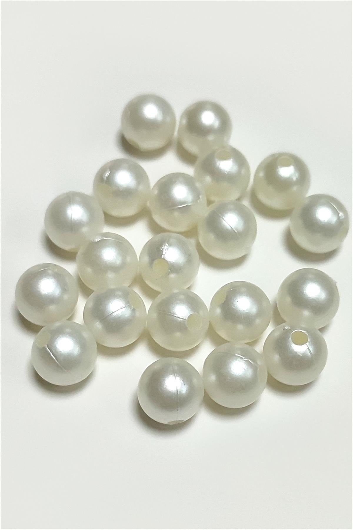 12 mm Delikli İnci Boncuk 500 Gram
