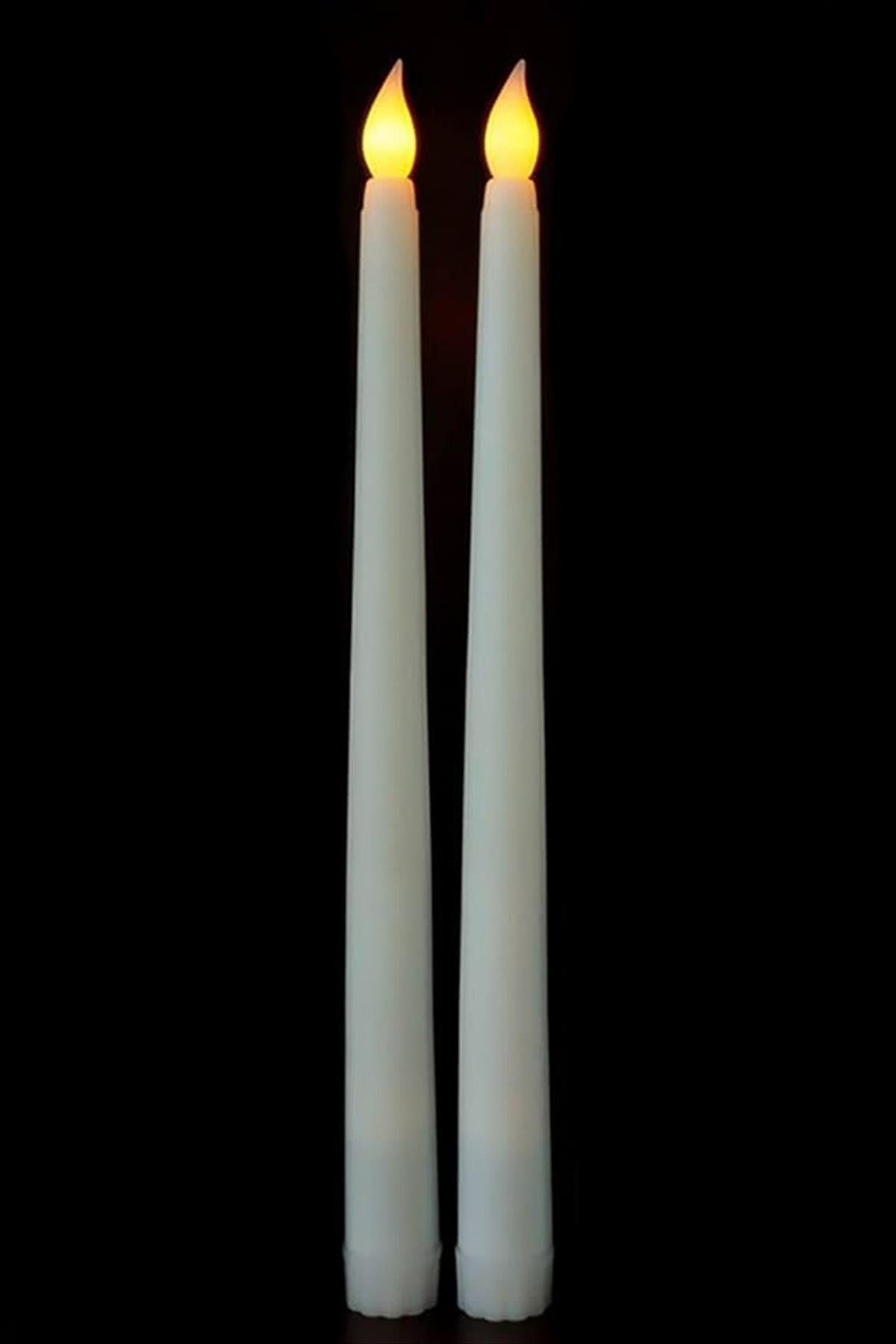 2 Adet Işıklı Şamdan Mum 34 cm