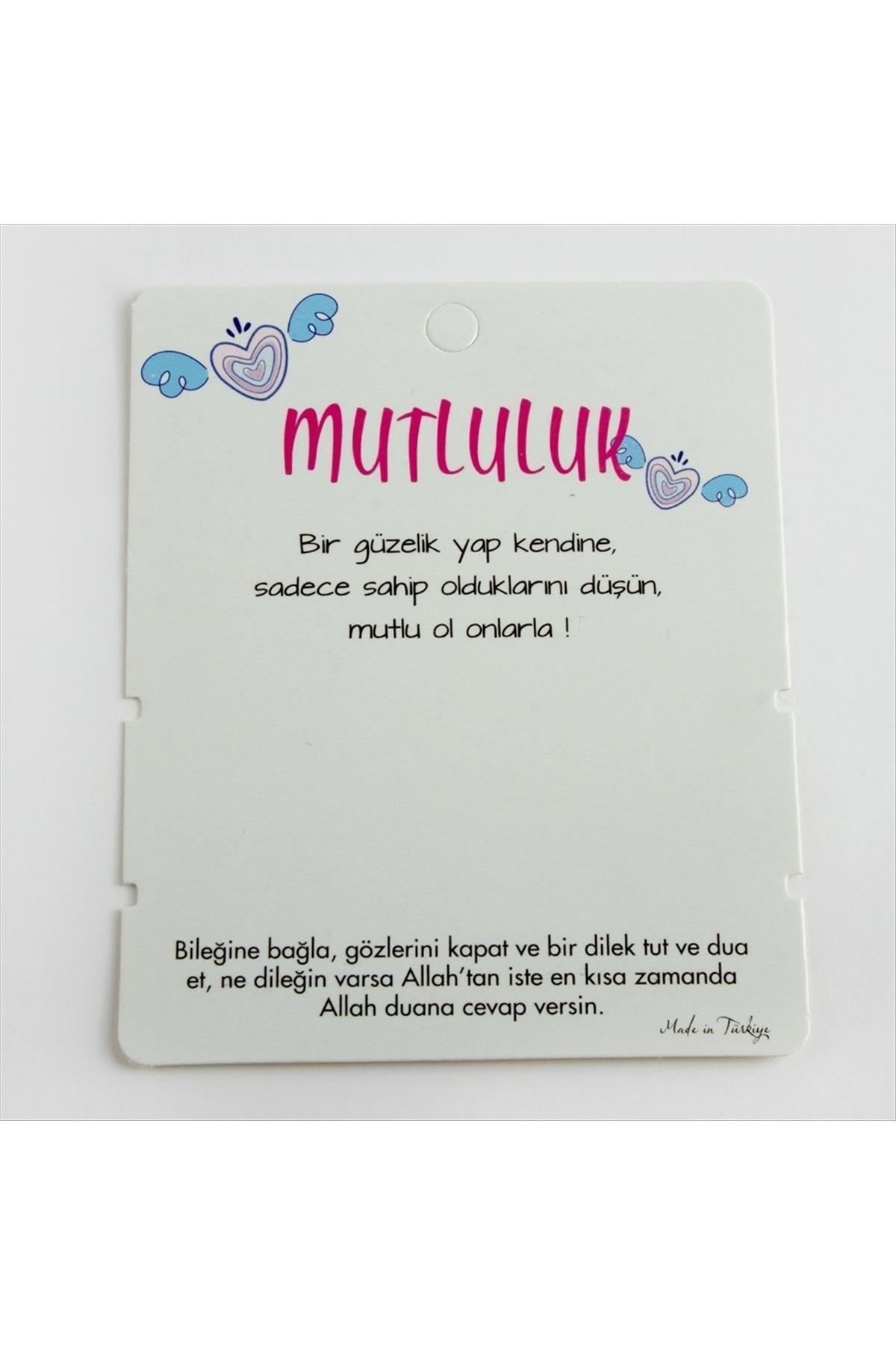 2'li Mutluluk Yazılı Bileklik Kartı 200 Adet