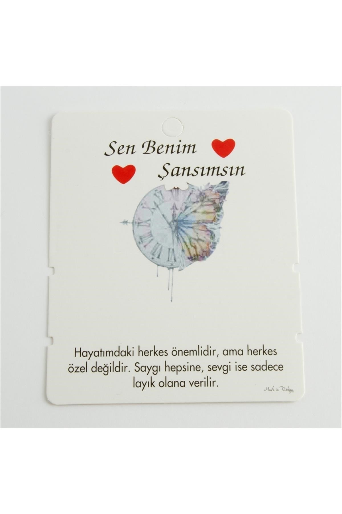 2'li Sen Benim Şansımsın Yazılı Bileklik Kartı 200 Adet