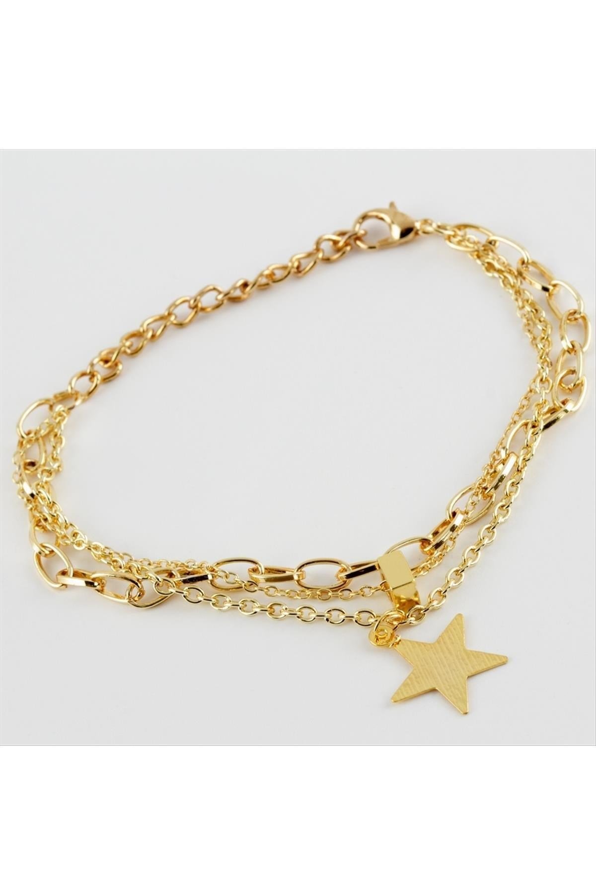 3 Zincirli Yıldız Figürlü Trend Bileklik