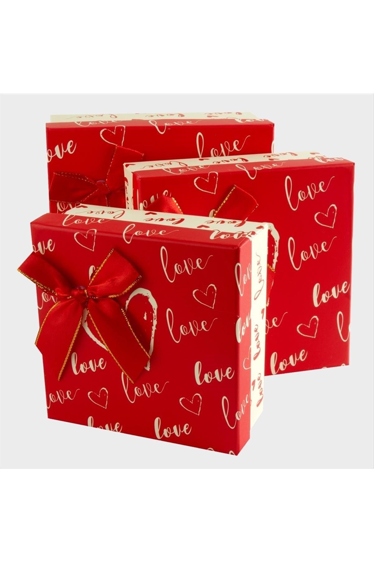 3'lü Love Yazılı Hediye Kutusu