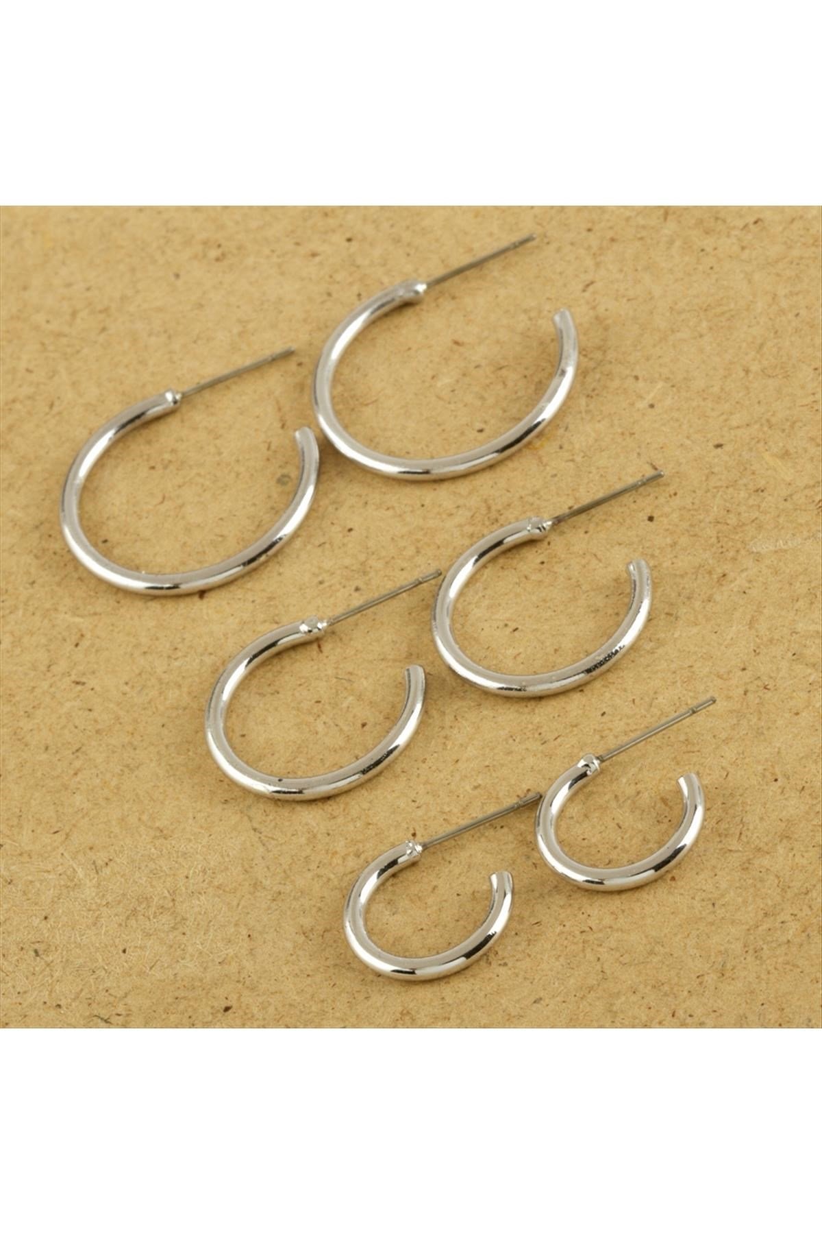 6 Adet Boru Yeni Sezon Kıkırdak Halka Küpe 2,5-2-1,5 cm