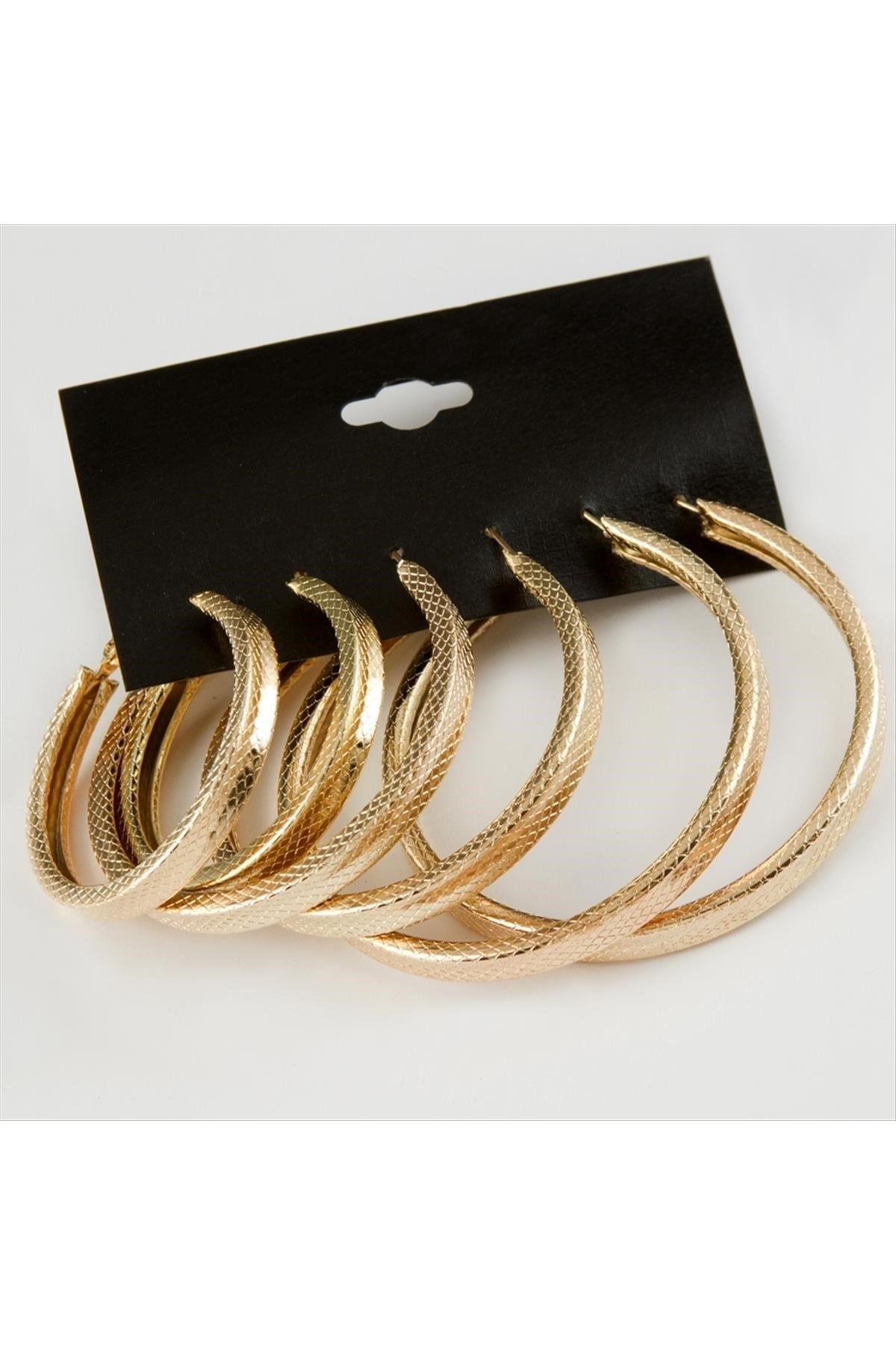 6 Adet Yeni Sezon Köşeli Metal Halka Küpe Büyük 3-4-5- cm